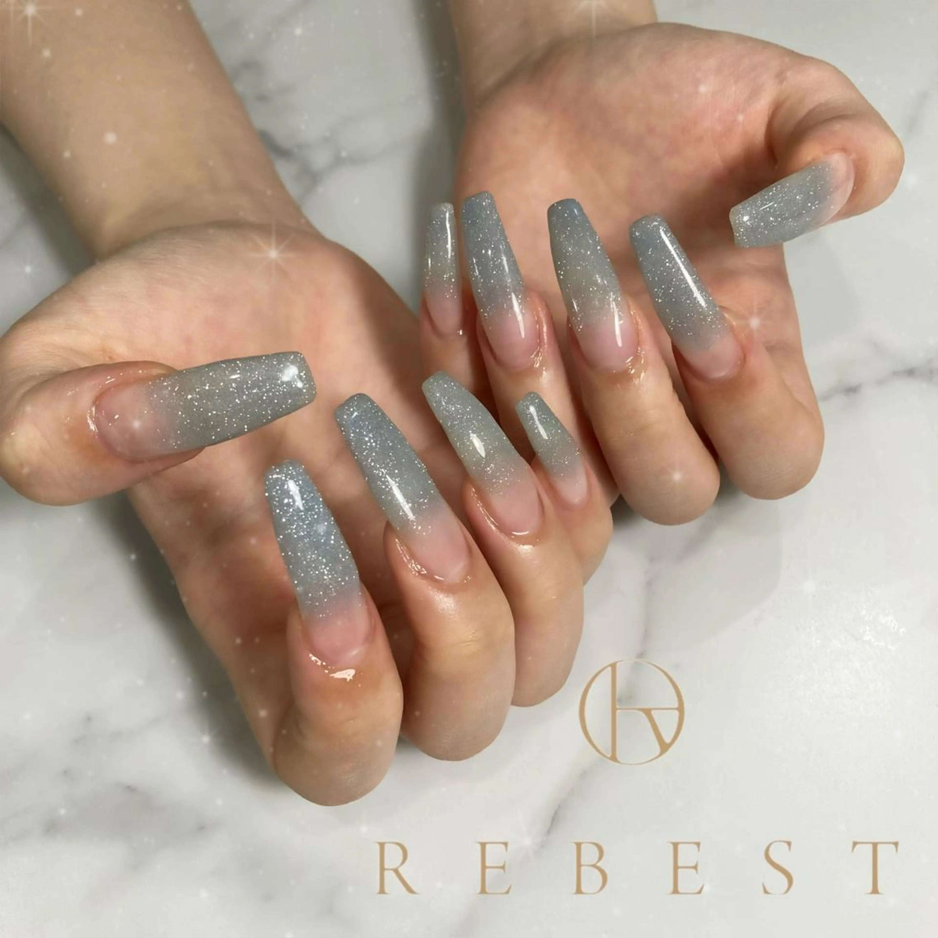 ネイル ❤️💛REBEST 付け放題Nailのネイルデザイン