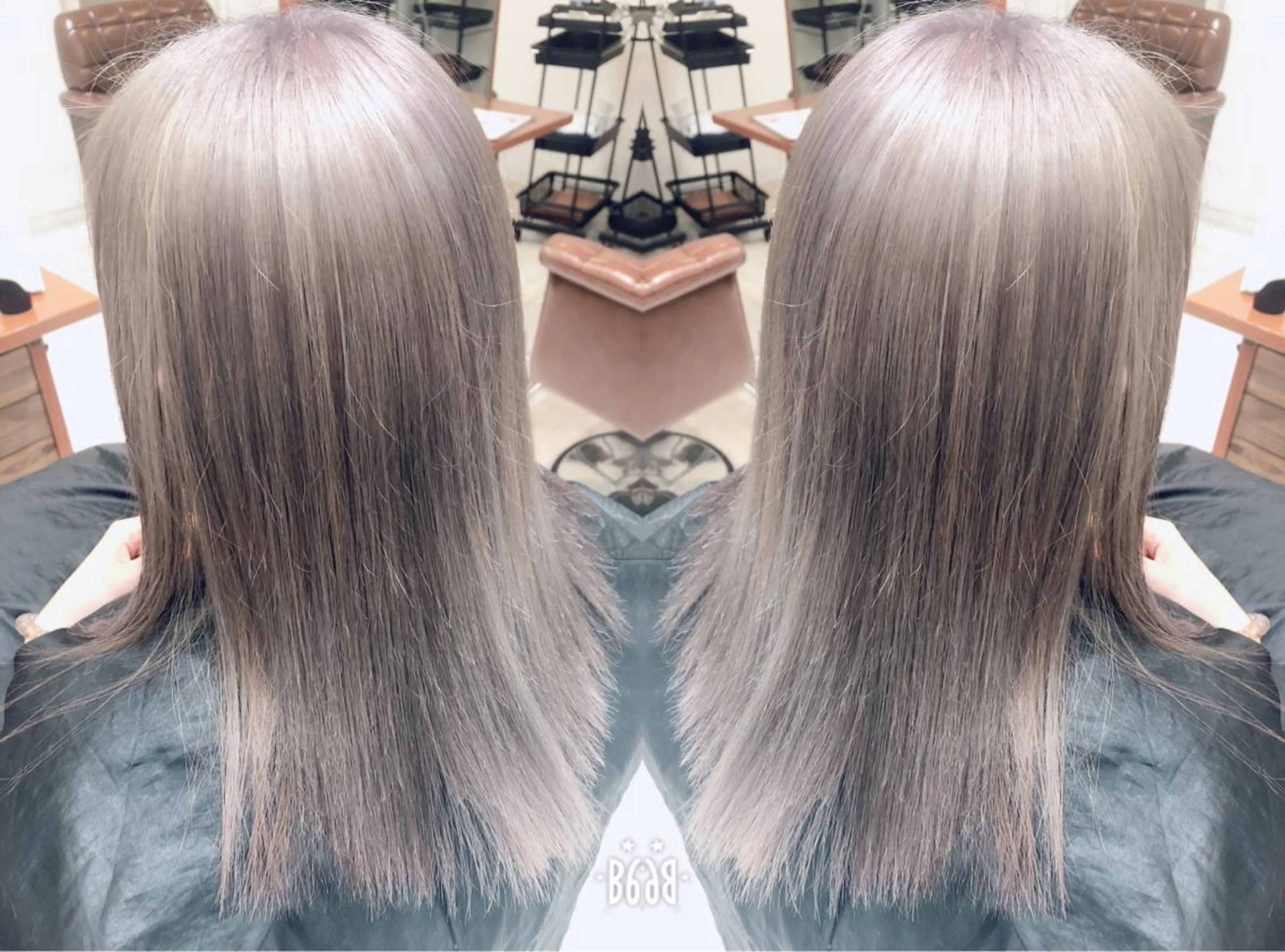 ミディアム カラー ブリーチ パープルカラー シルバー エイミーフセ所属・【eimee】 店長✂️TAKUMAのヘアスタイル