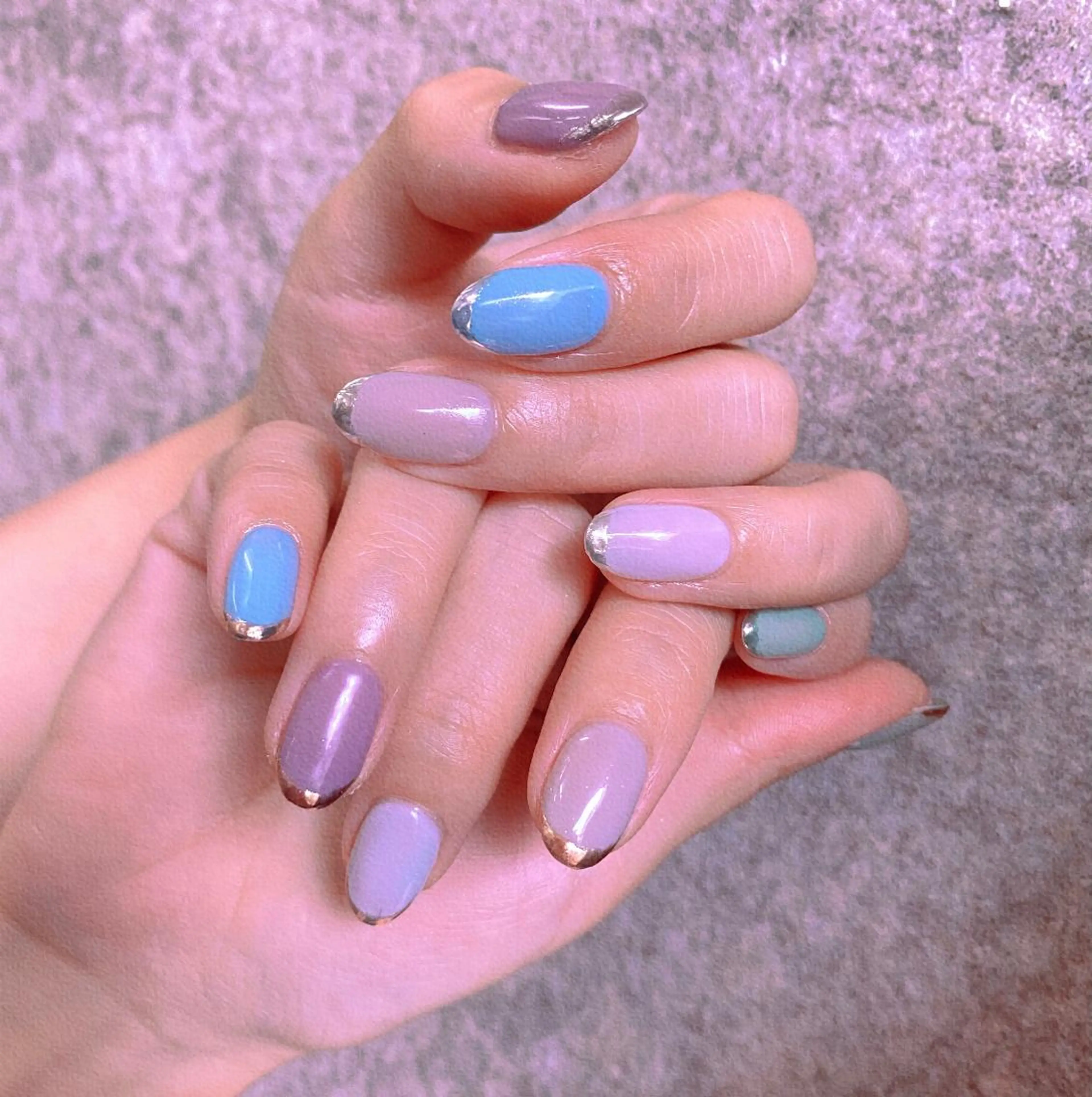 ネイル ハンドネイル I-nailロング /ワンホン/キラキラのネイルデザイン