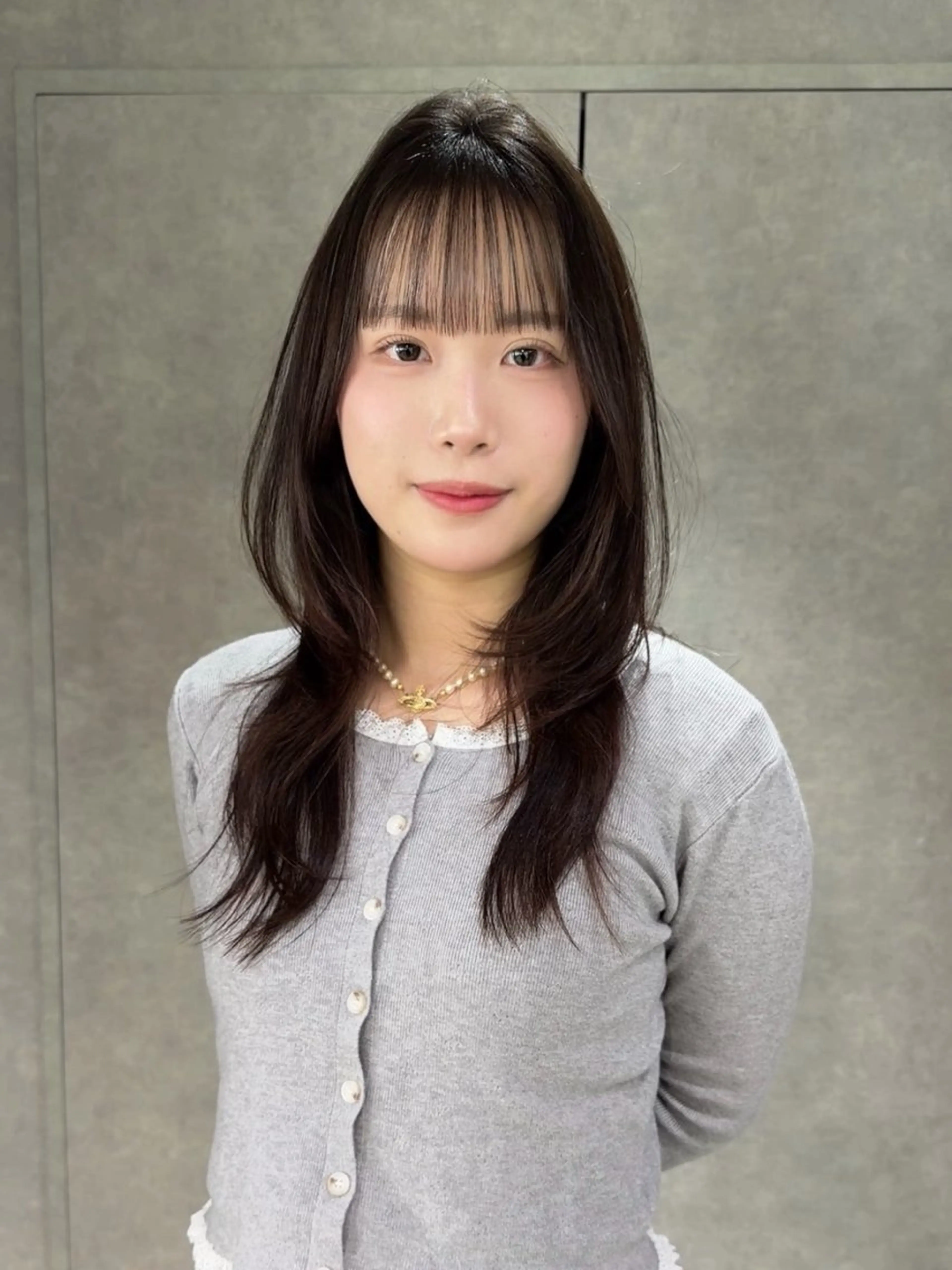 セミロング カット yu-kaハッシュ カット/韓国レイヤーのヘアスタイル