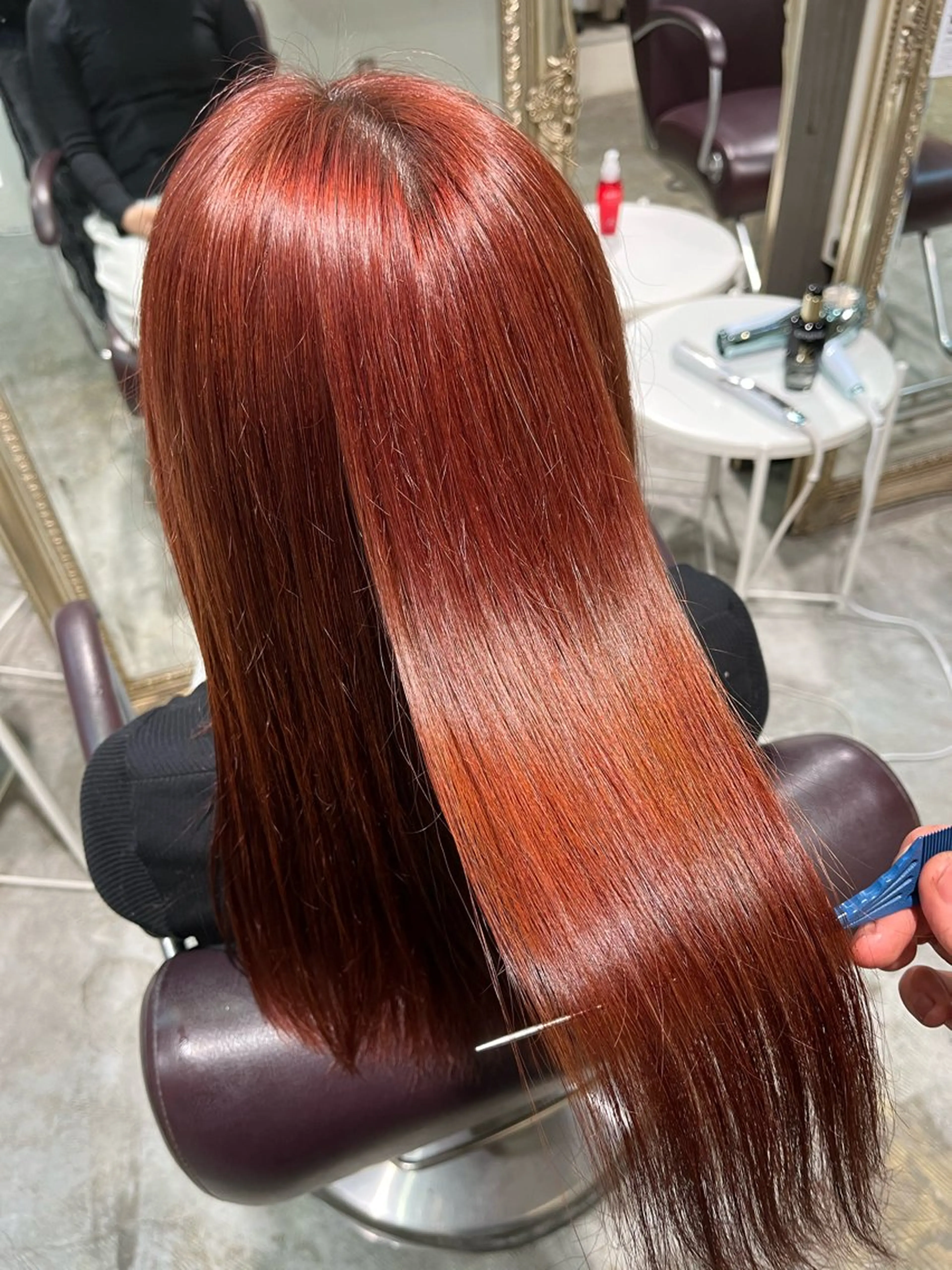 ロング カラー ヘアカラー トリートメント フェザーパーマ🌙 毛流れ yuzukiのヘアスタイル