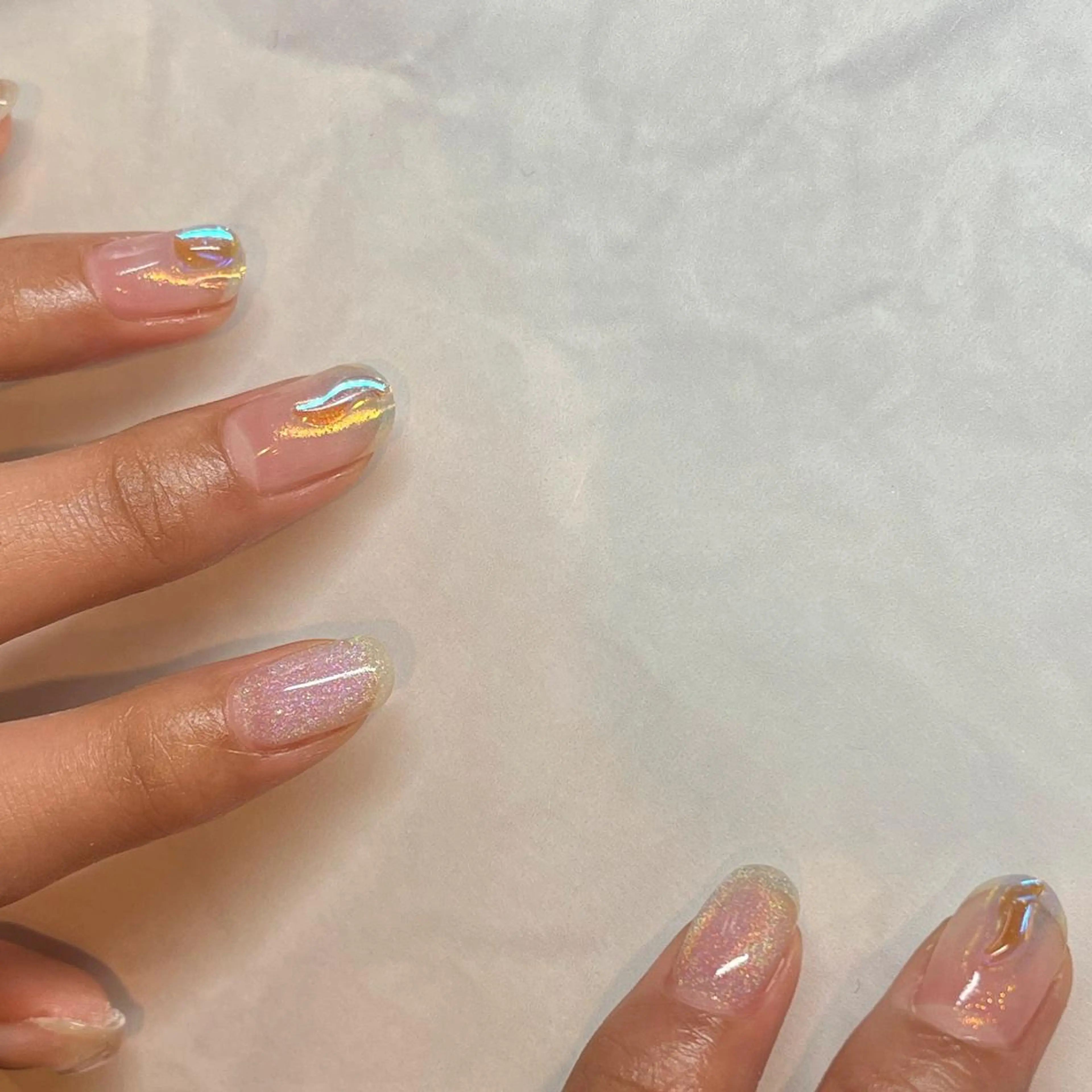 ネイル オーロラネイル フリーランス¨̮⃝ ネイリストOKADAのネイルデザイン