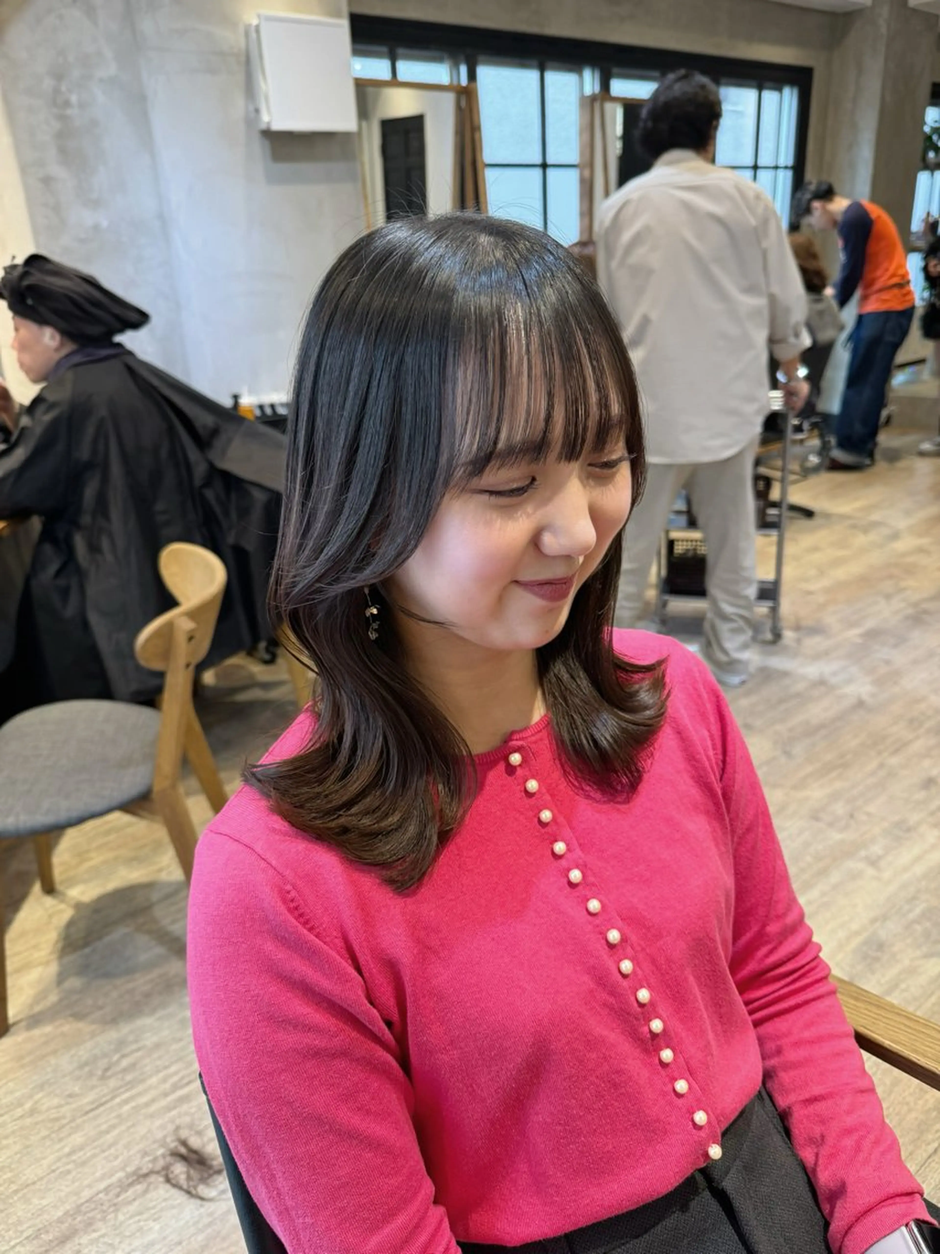 セミロング ヘアカラー トリートメント 顔周りcut・ご相談 =新宿しずく🇰🇷のヘアスタイル