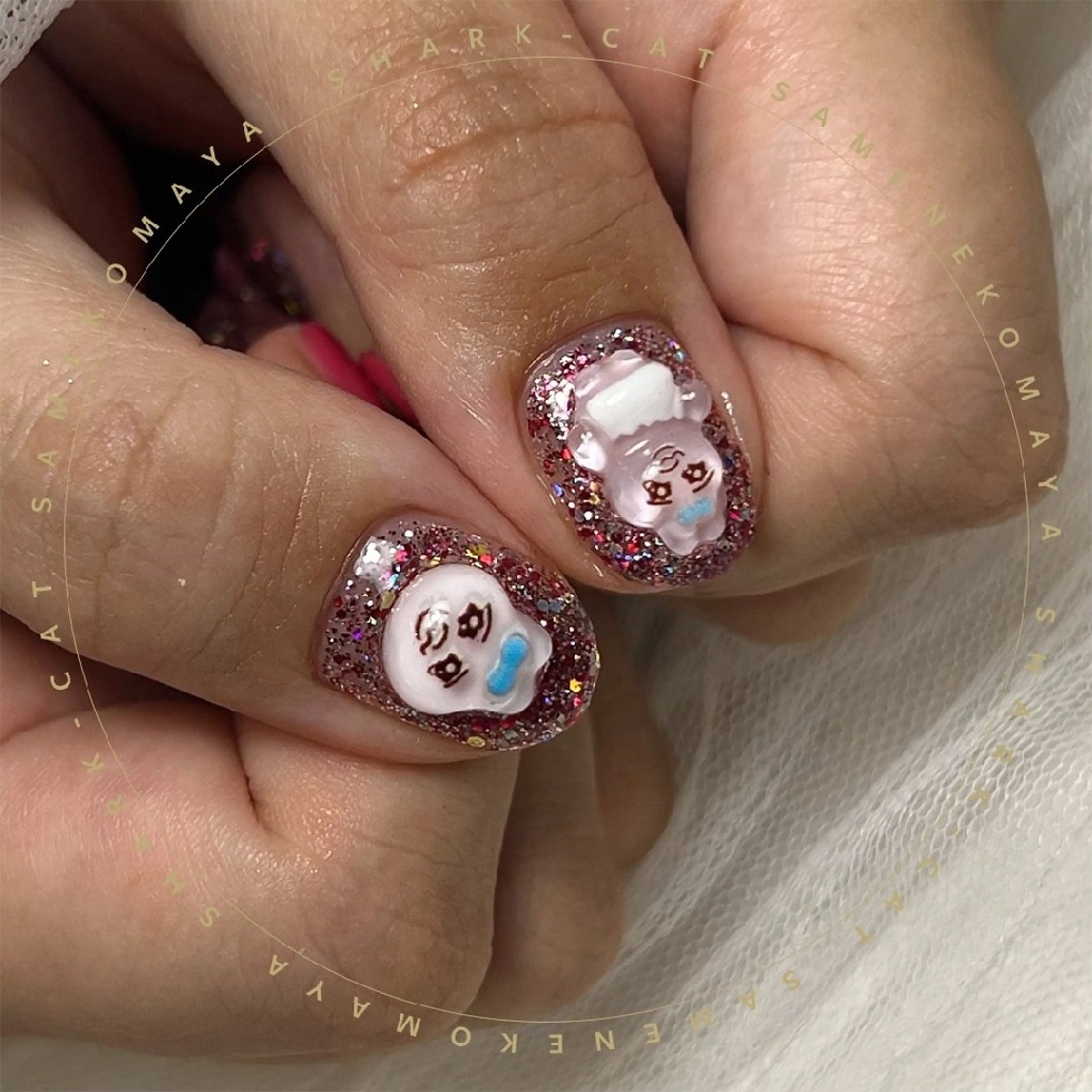 ネイル ハンドネイル サメ猫 マーヤのネイルデザイン