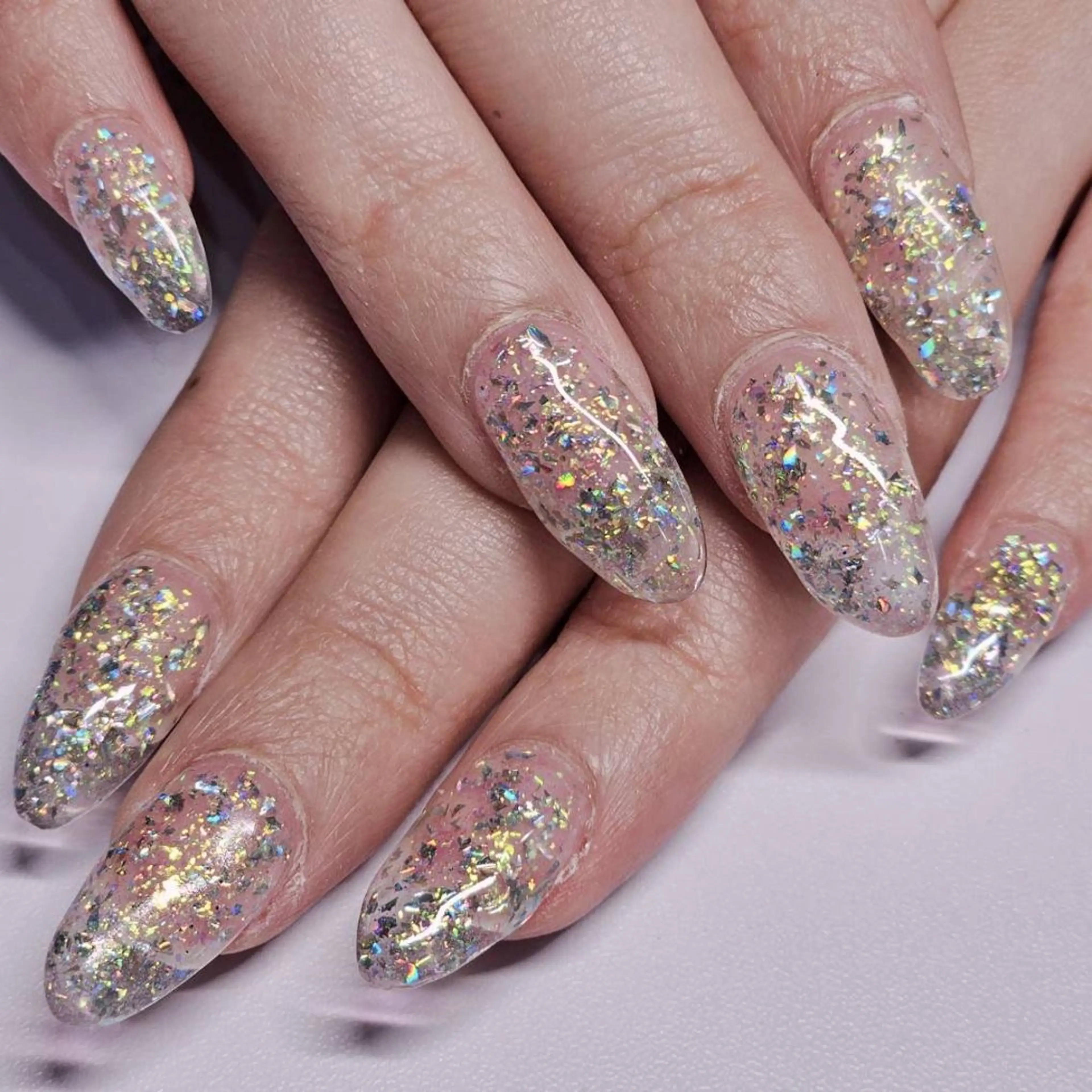 ネイル オーロラネイル ラメ(グリッター) ワンカラーネイル ハンドネイル よしだ ひろきのネイルデザイン