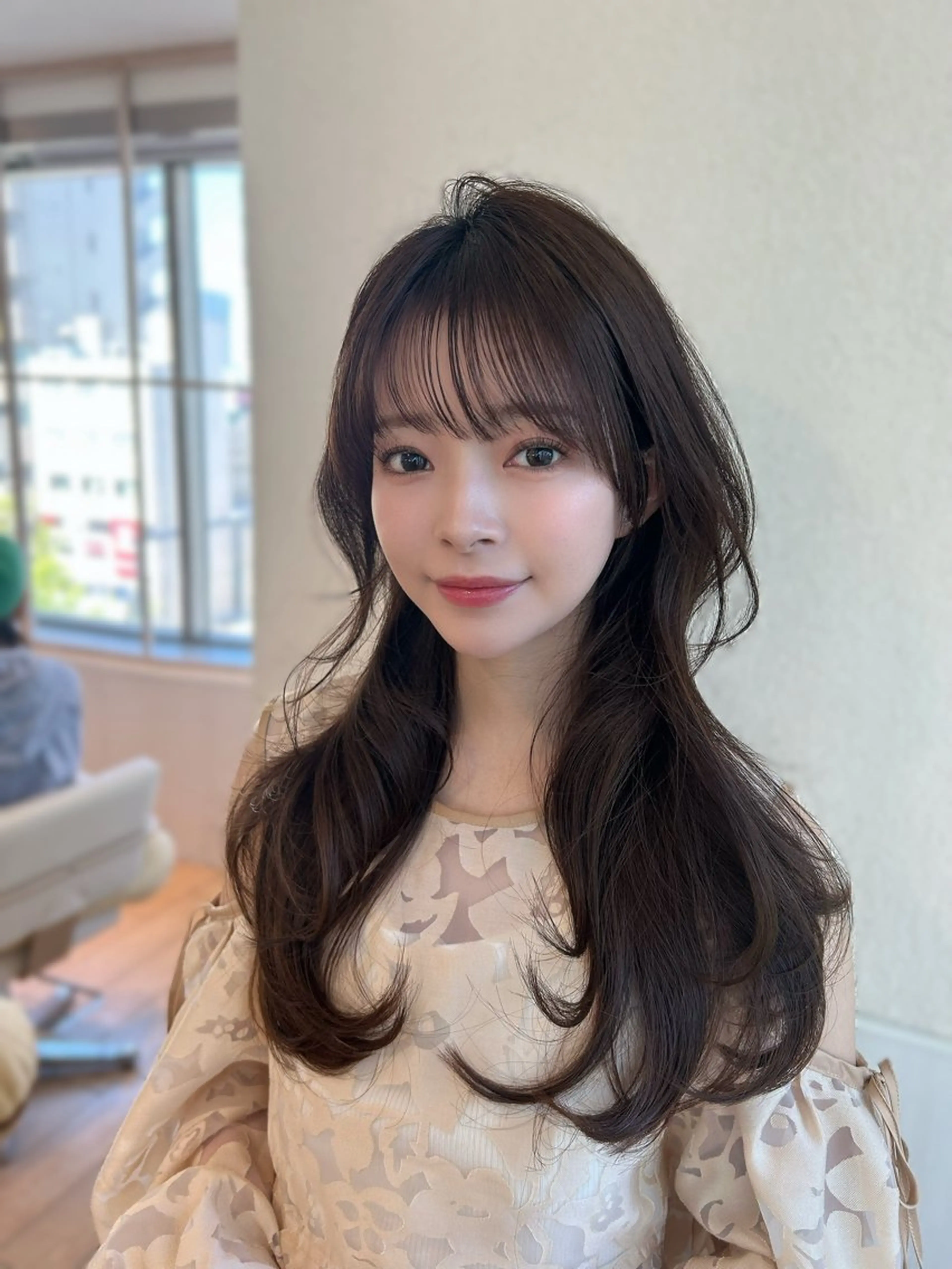 ロング カット ヘアカラー トリートメント 🎀大竹美侑／顔まわ りカット／レイヤーのヘアスタイル