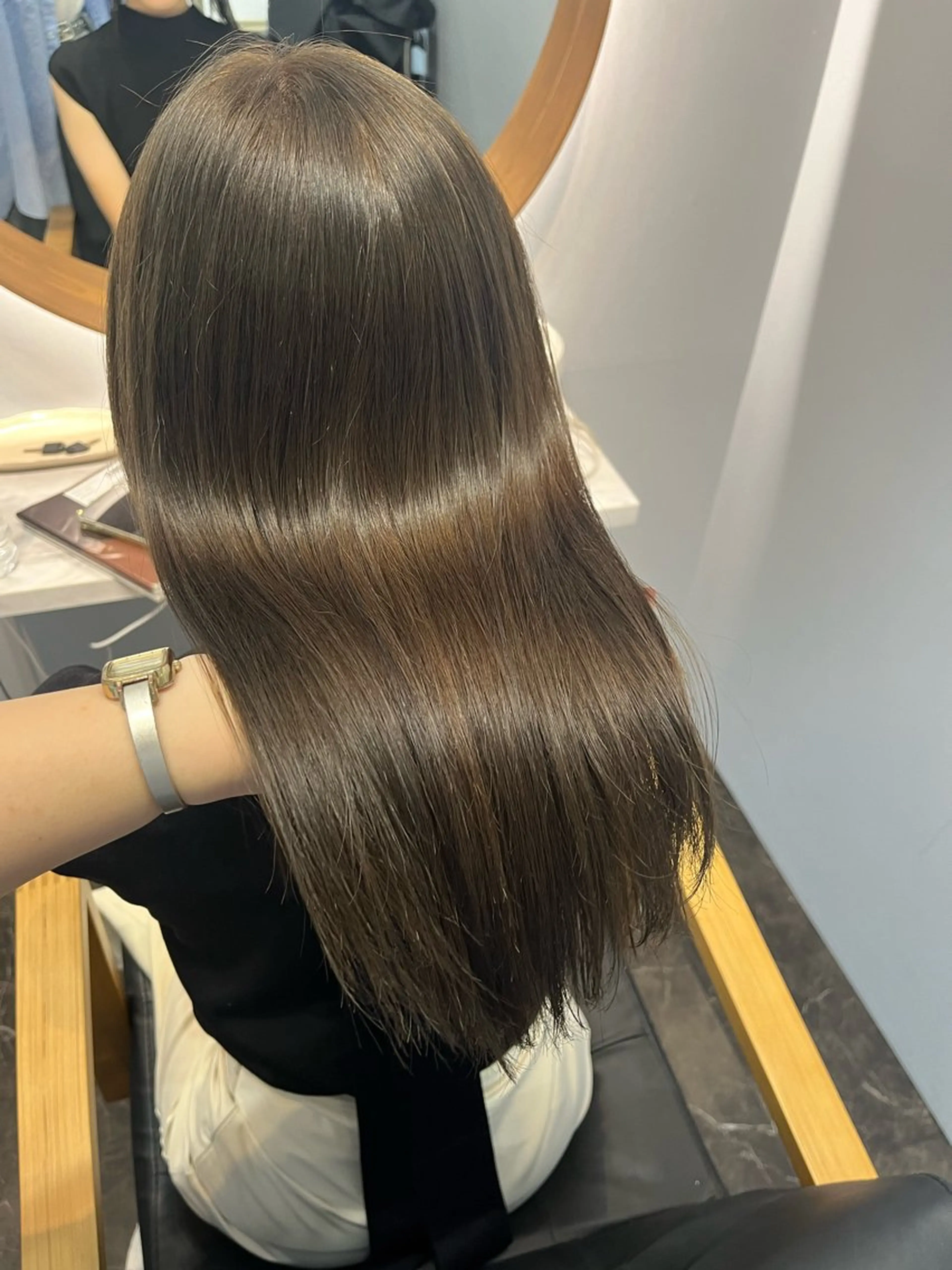 セミロング 韓国ヘア/髪質改善 /艶カラー/sahoのヘアスタイル