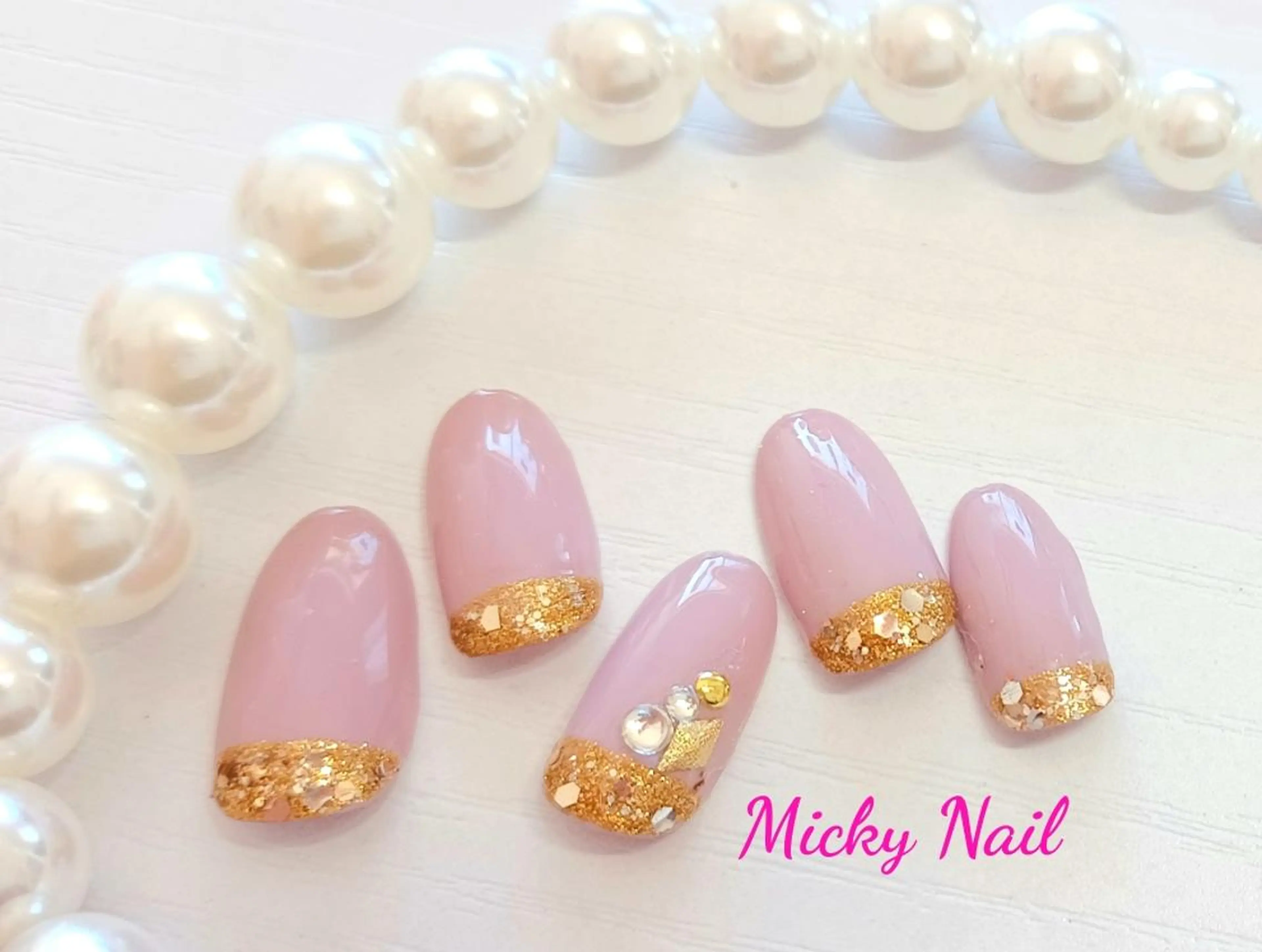 ミディアム ネイル オフィスネイル Micky nail chikushinoのネイルデザイン
