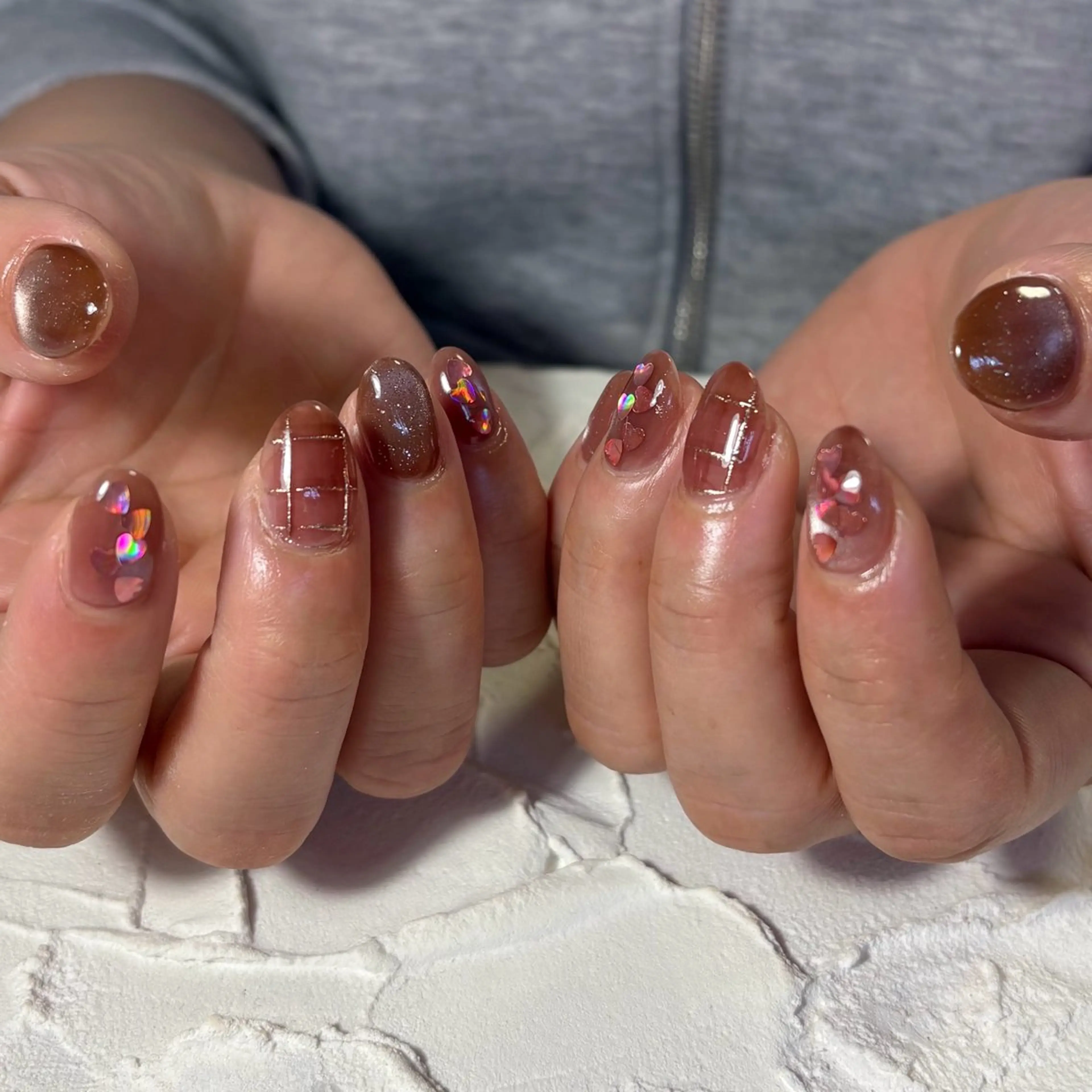 ネイル バレンタイン ハンドネイル Lofinails ちひろのネイルデザイン