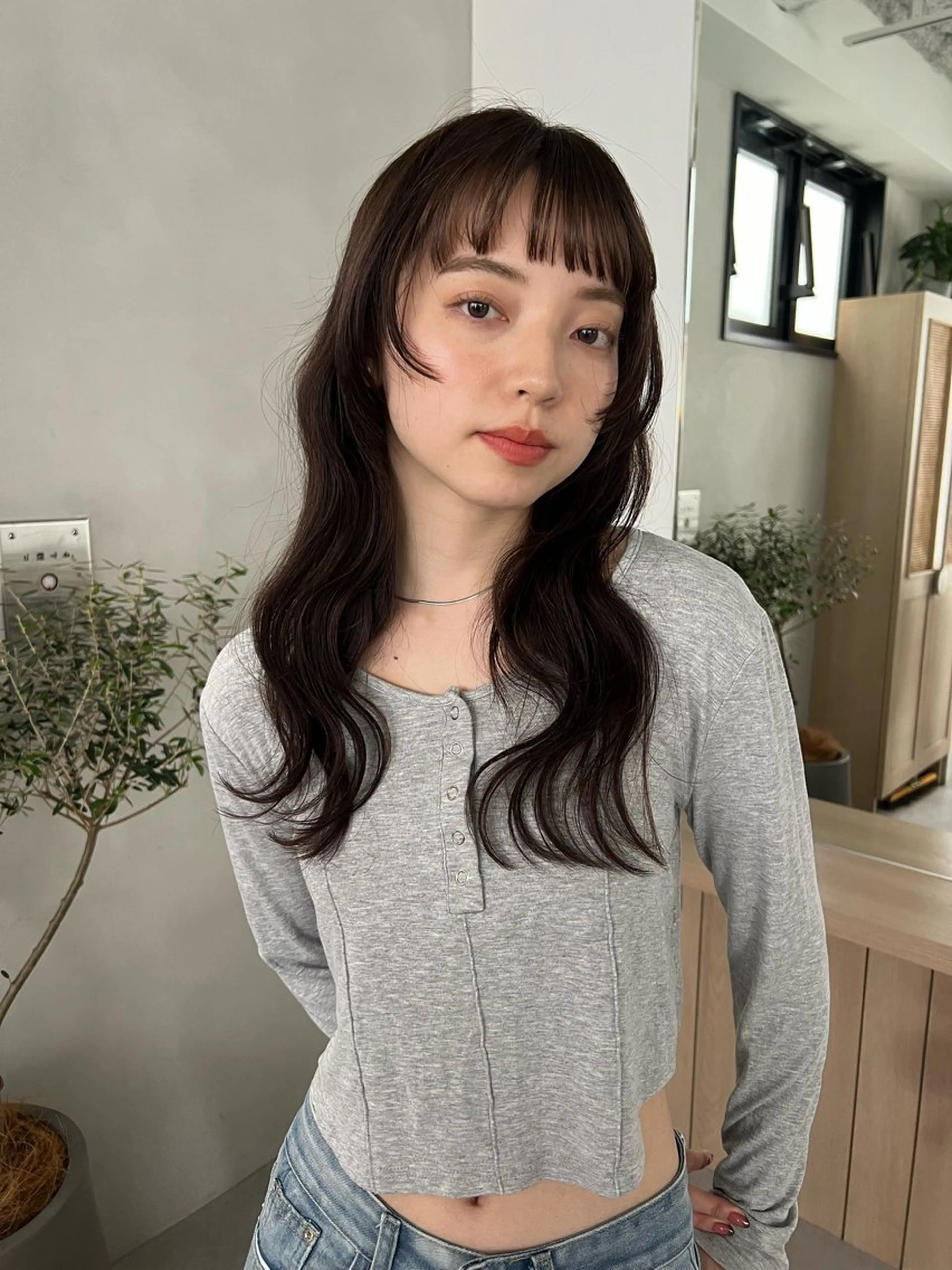 セミロング 頭皮につけないカラー /白髪ぼかし/実加永のヘアスタイル