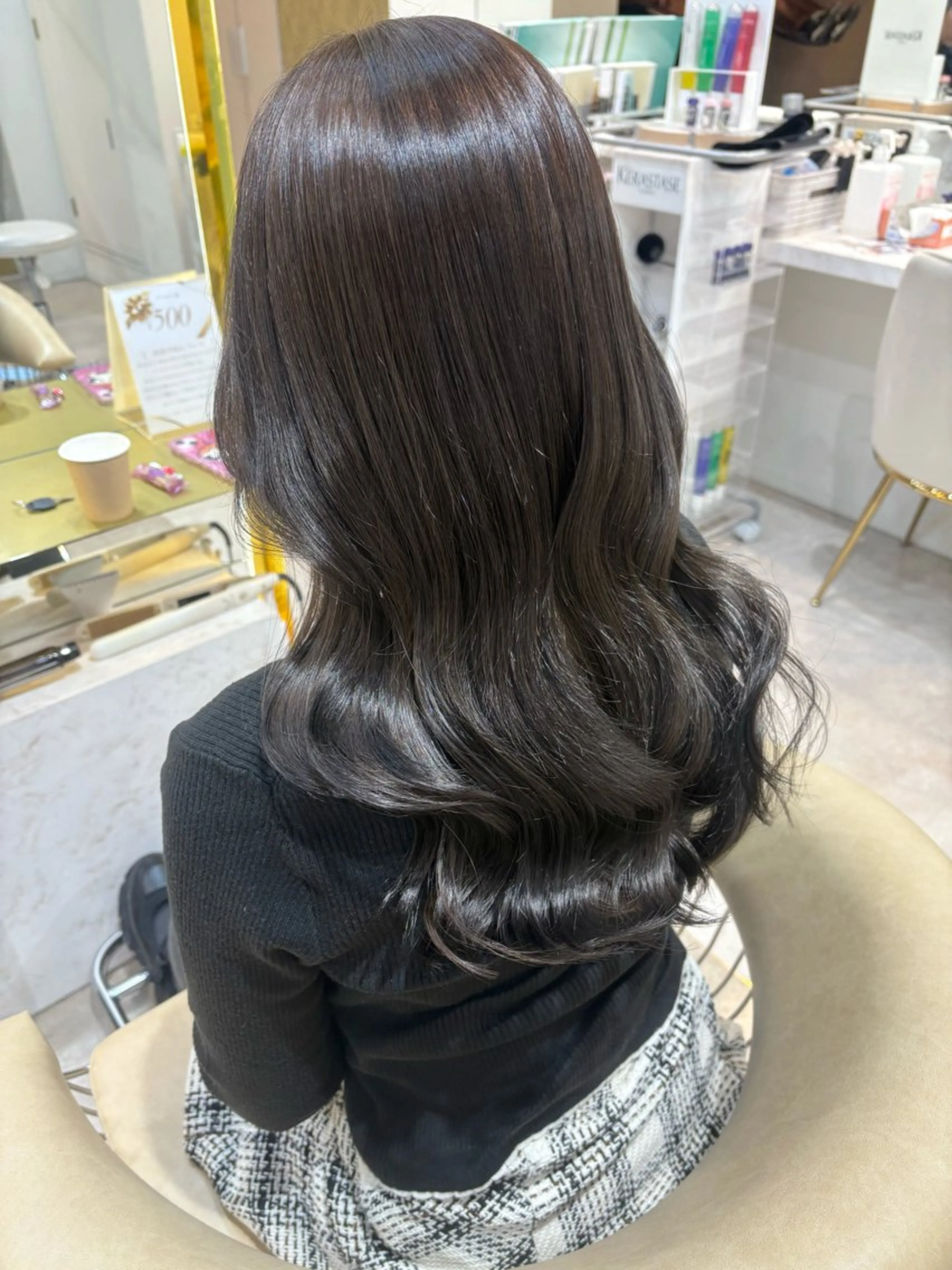 セミロング カラー カット ヘアカラー トリートメント moeka レイヤー /艶カラー/韓国のヘアスタイル