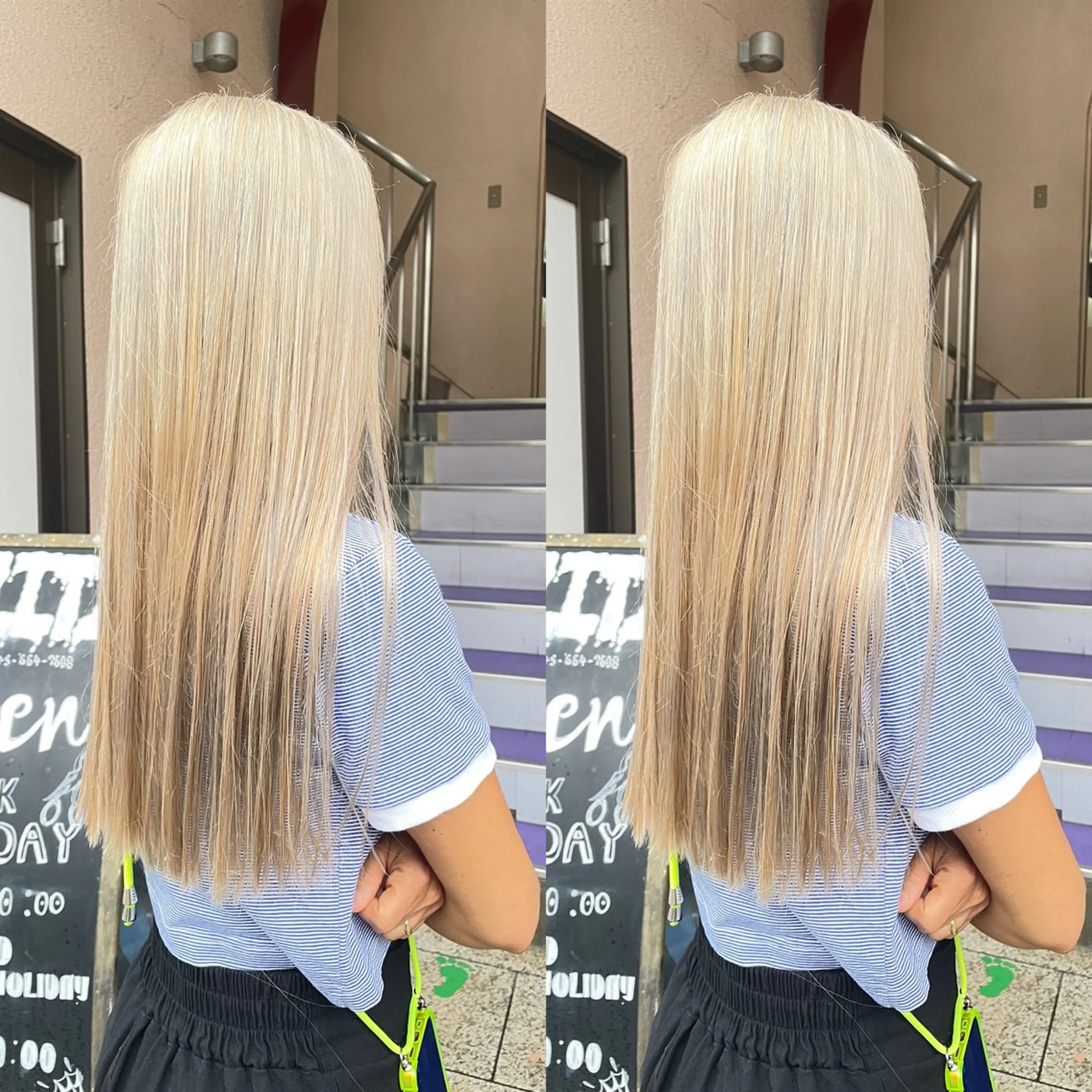 ロング カラー ブリーチ ブロンド トリートメント 👑派手髪/カット 👑ANRYのヘアスタイル