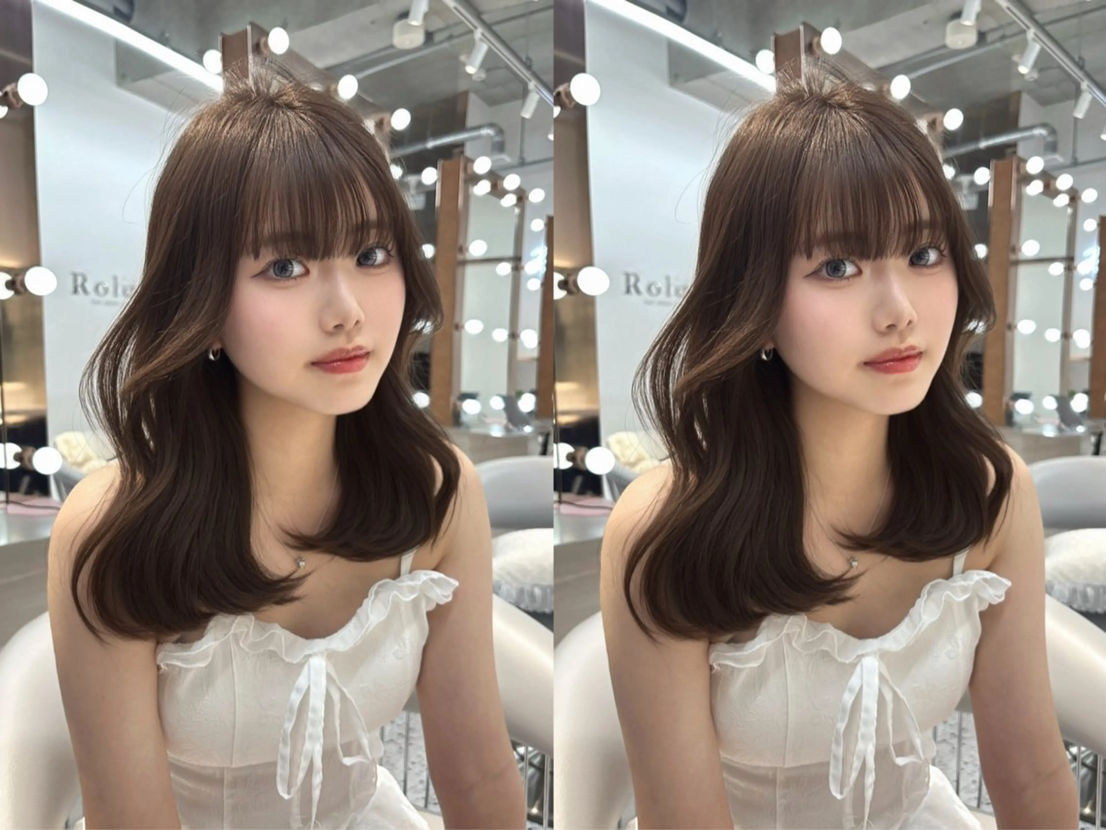 セミロング くびれヘア レイヤーカット カット ヘアカラー 🎀透明感ブラウ ンshizuka🎀のヘアスタイル