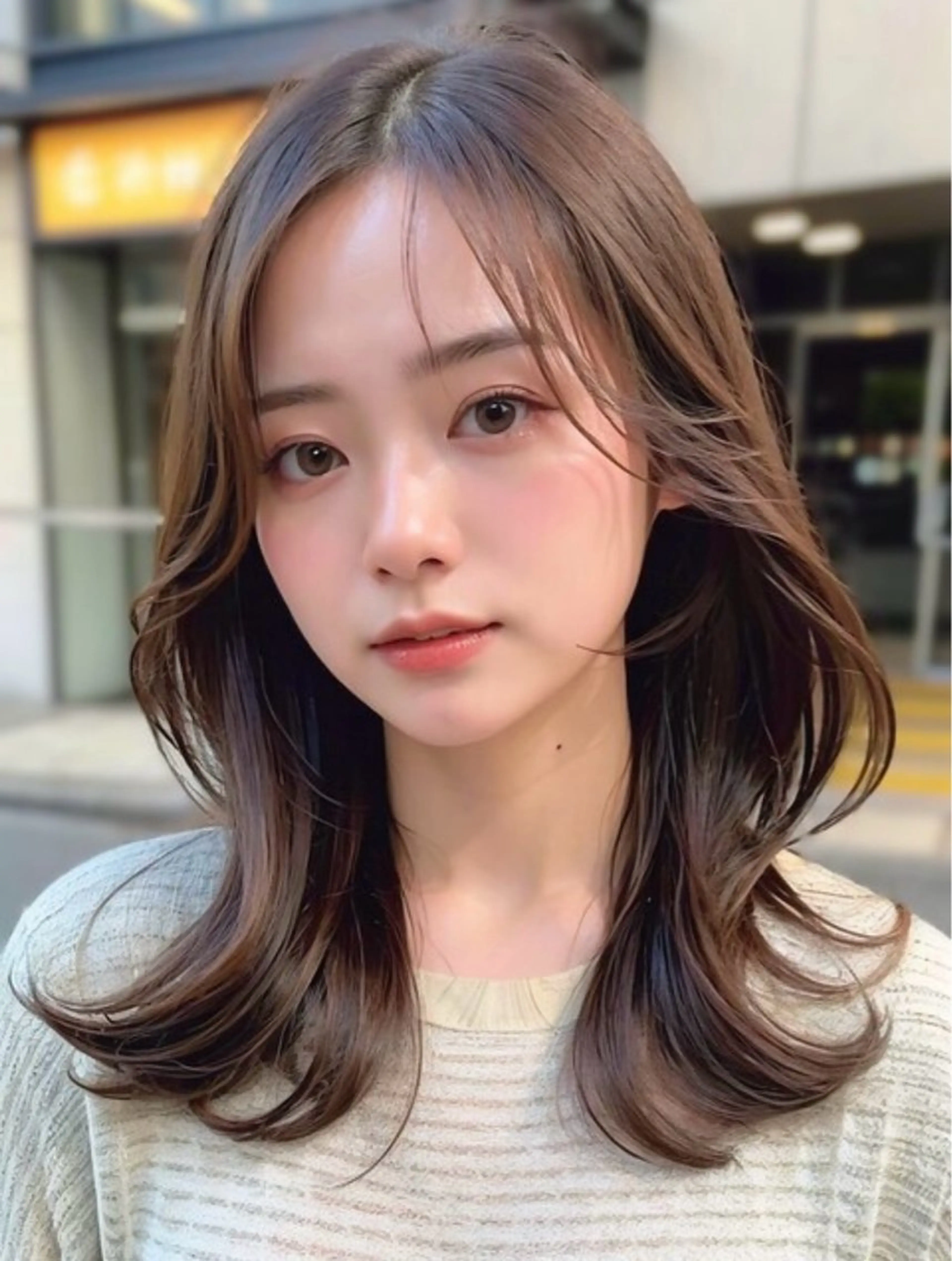 セミロング ヘアカラー トリートメント ️❤️透明感カラー Yūka❤️のヘアスタイル