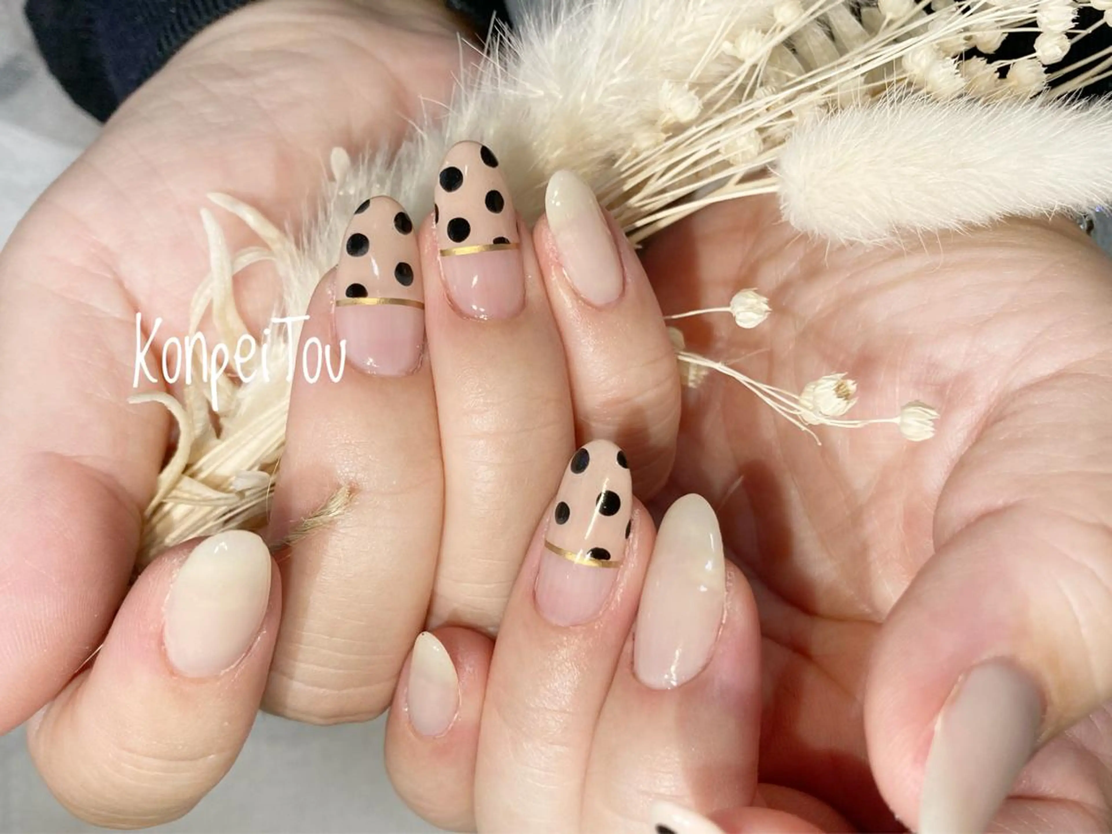 ネイル ドット フレンチネイル ハンドネイル おうちのネイルサロン　konpeiTou〜こんぺいとう〜所属・おうちのネイルサロン KonpeiTouのネイルデザイン