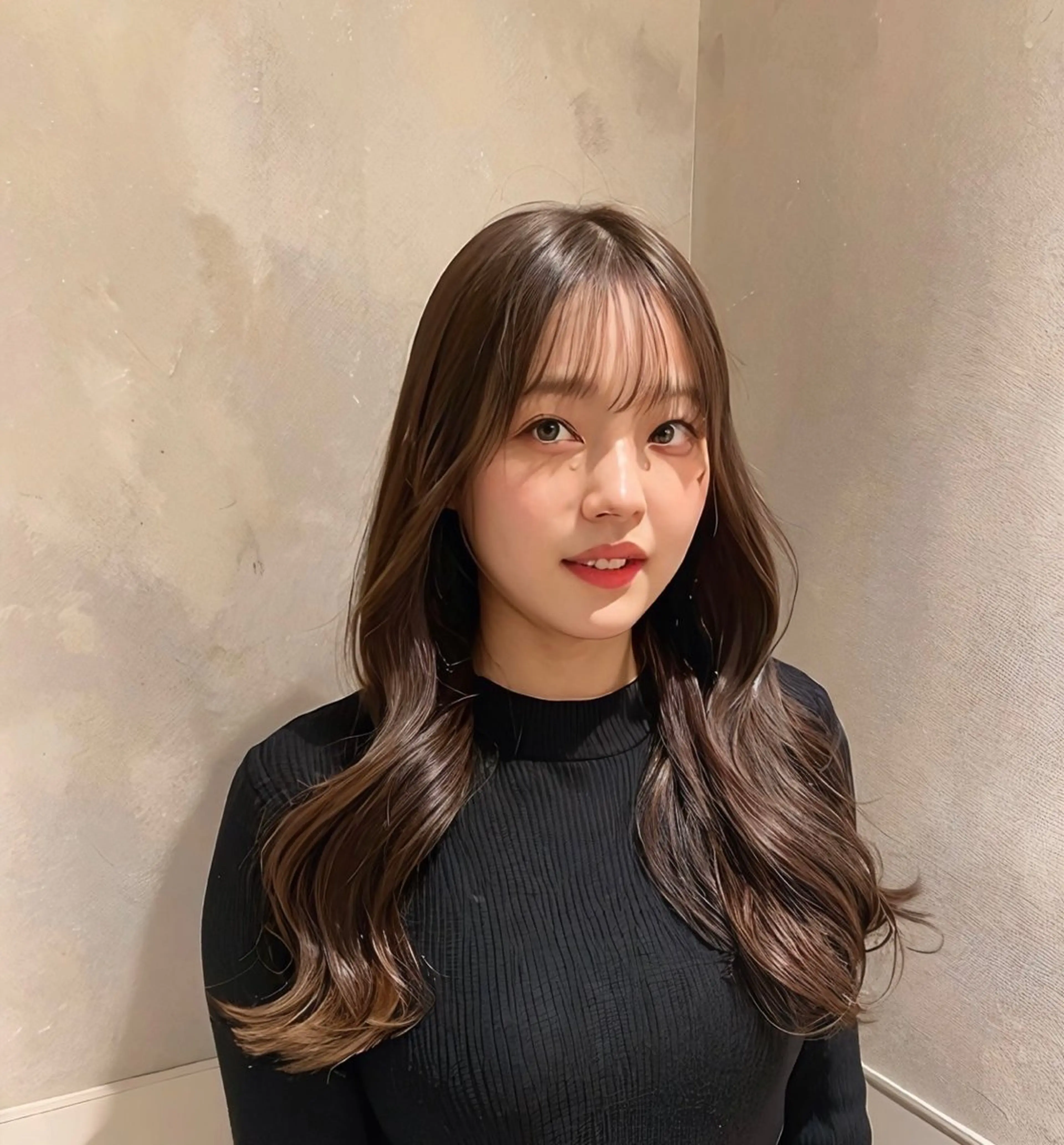 セミロング カラー カット ヘアカラー トリートメント 野町好花 レイヤー/髪質改善のヘアスタイル