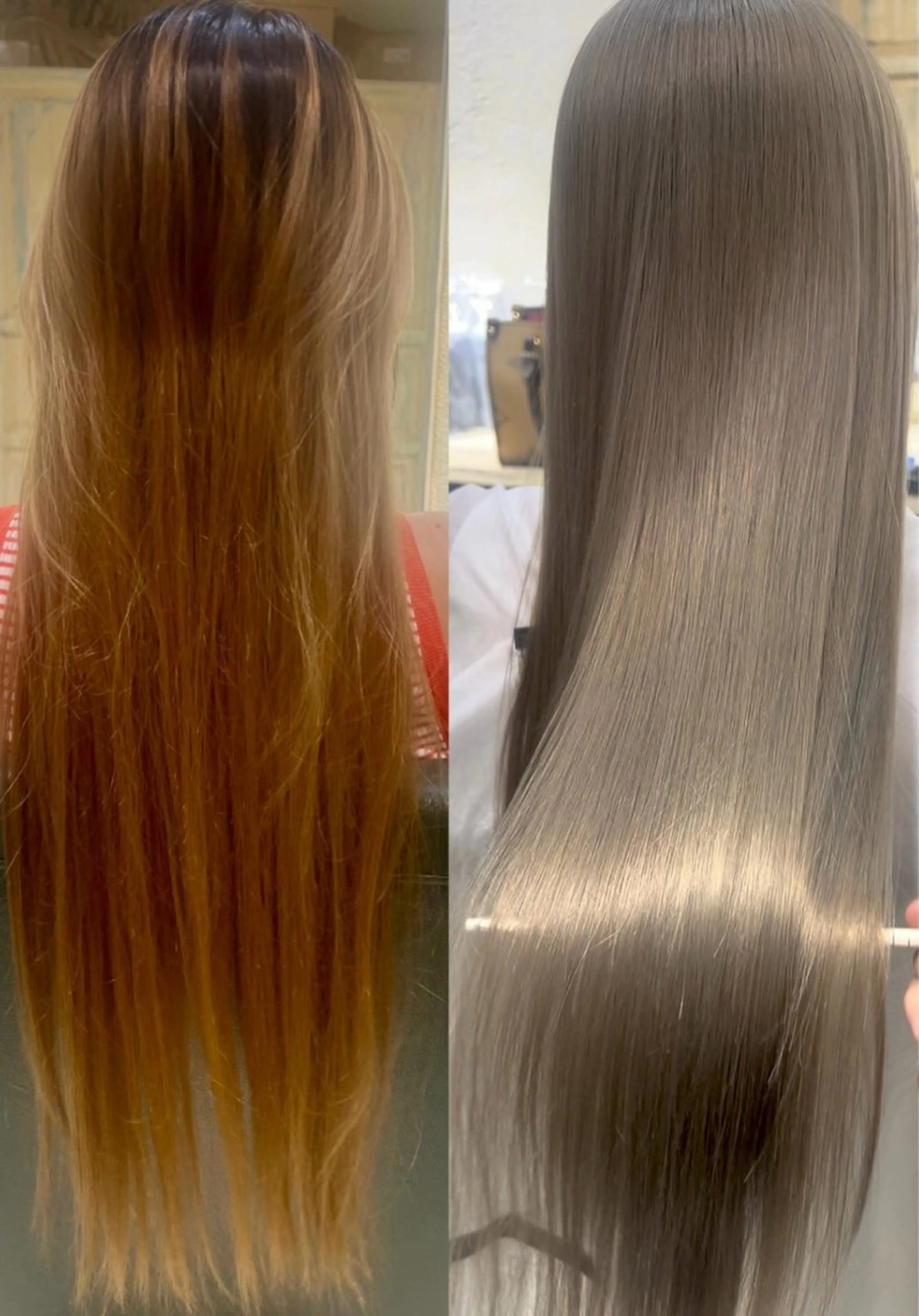 ロング カラー ベージュカラー グレージュ カット ヘアカラー たけかわ みずきのヘアスタイル