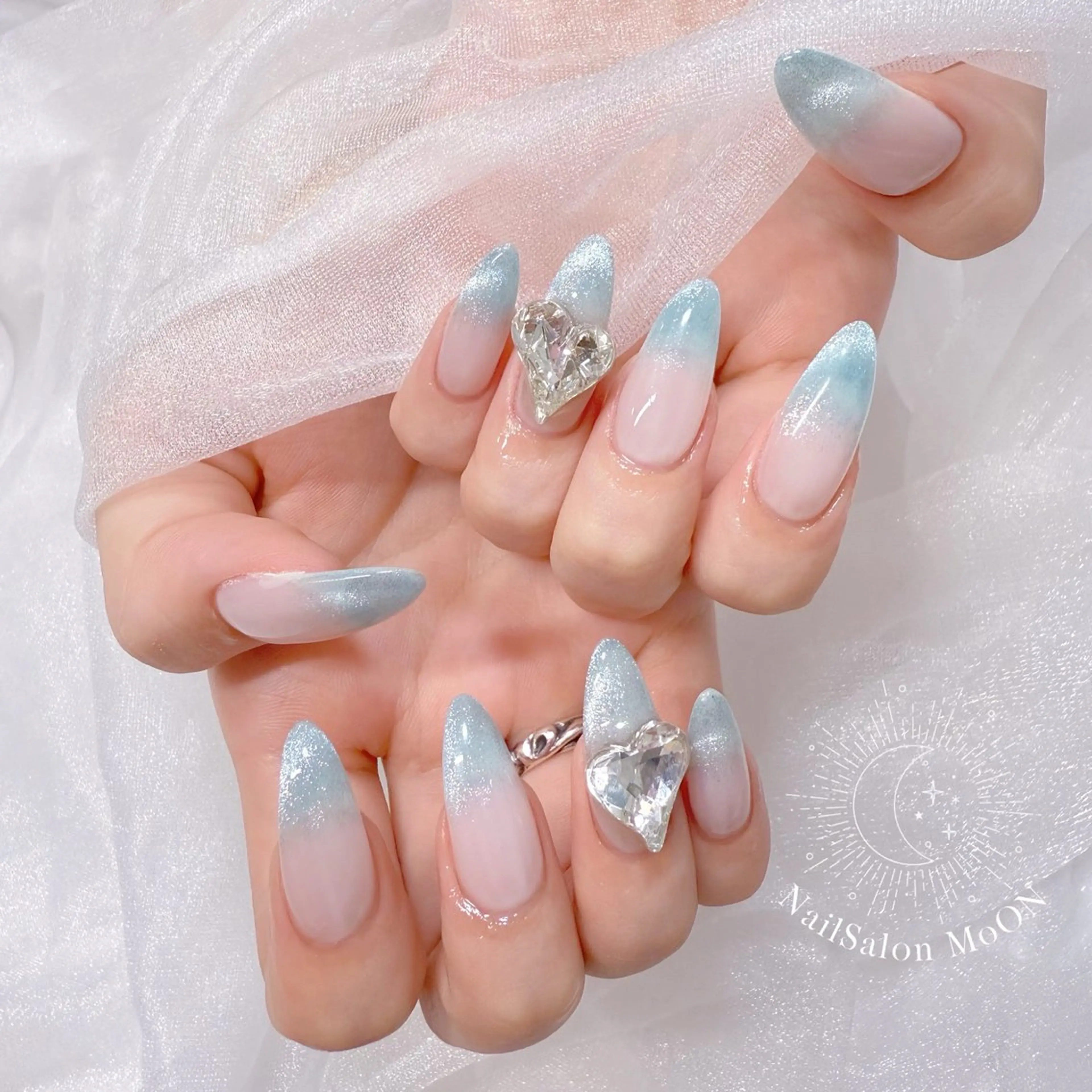 ネイル ハート マグネットネイル ハンドネイル ハンドケア MoON...❤︎ MeGuのネイルデザイン