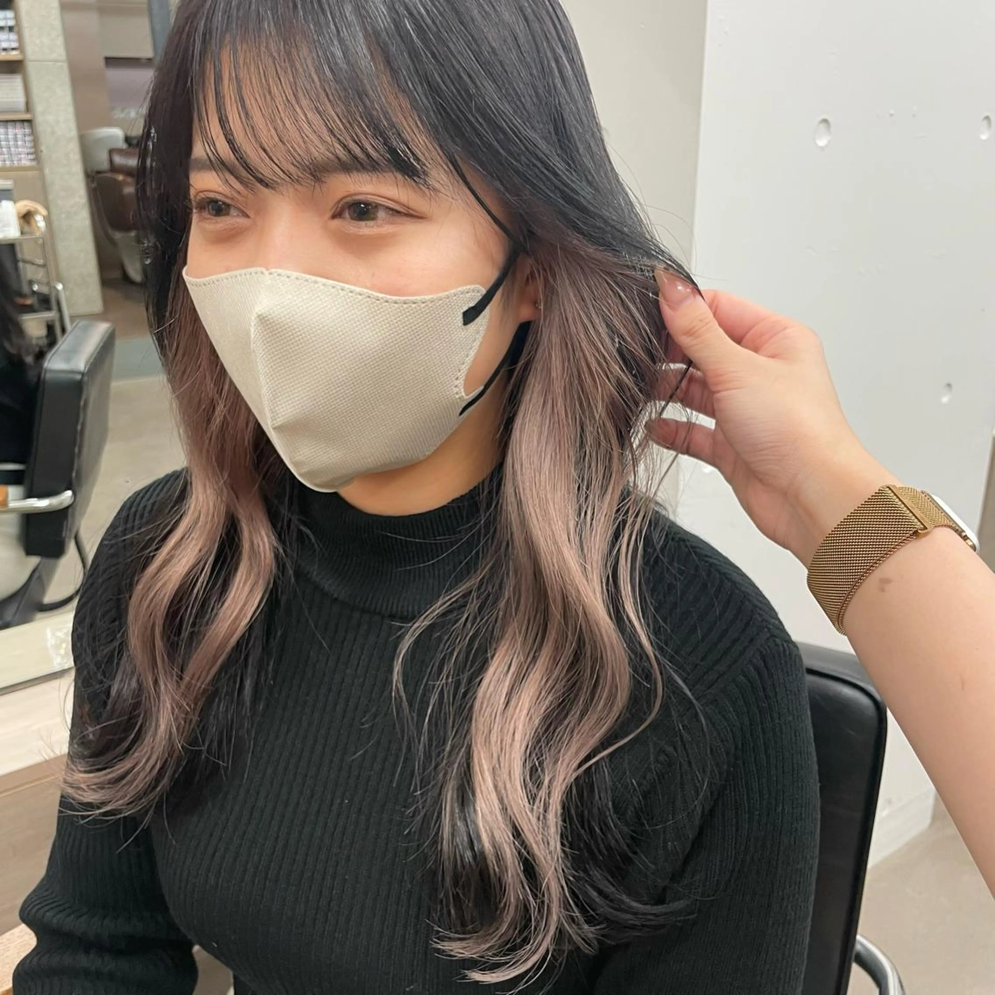 ロング カラー ヘアアレンジ salowin SHIBUYA me+店所属・kasumi/渋谷/ パーマのヘアスタイル