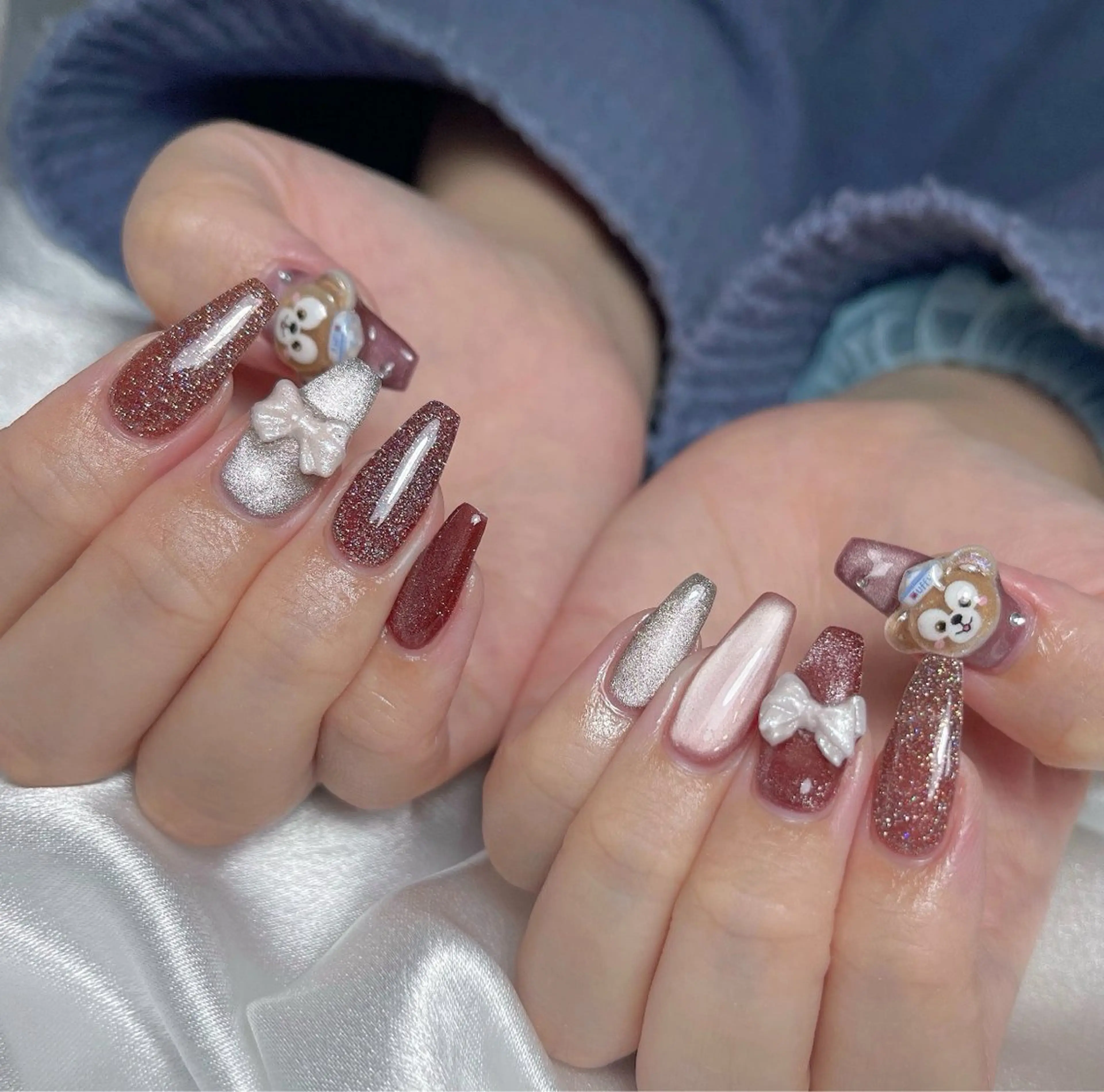 ネイル 長さ出し フレンチネイル 韓国ネイル レース マグネットネイル ハンドネイル nami ナミのネイルデザイン