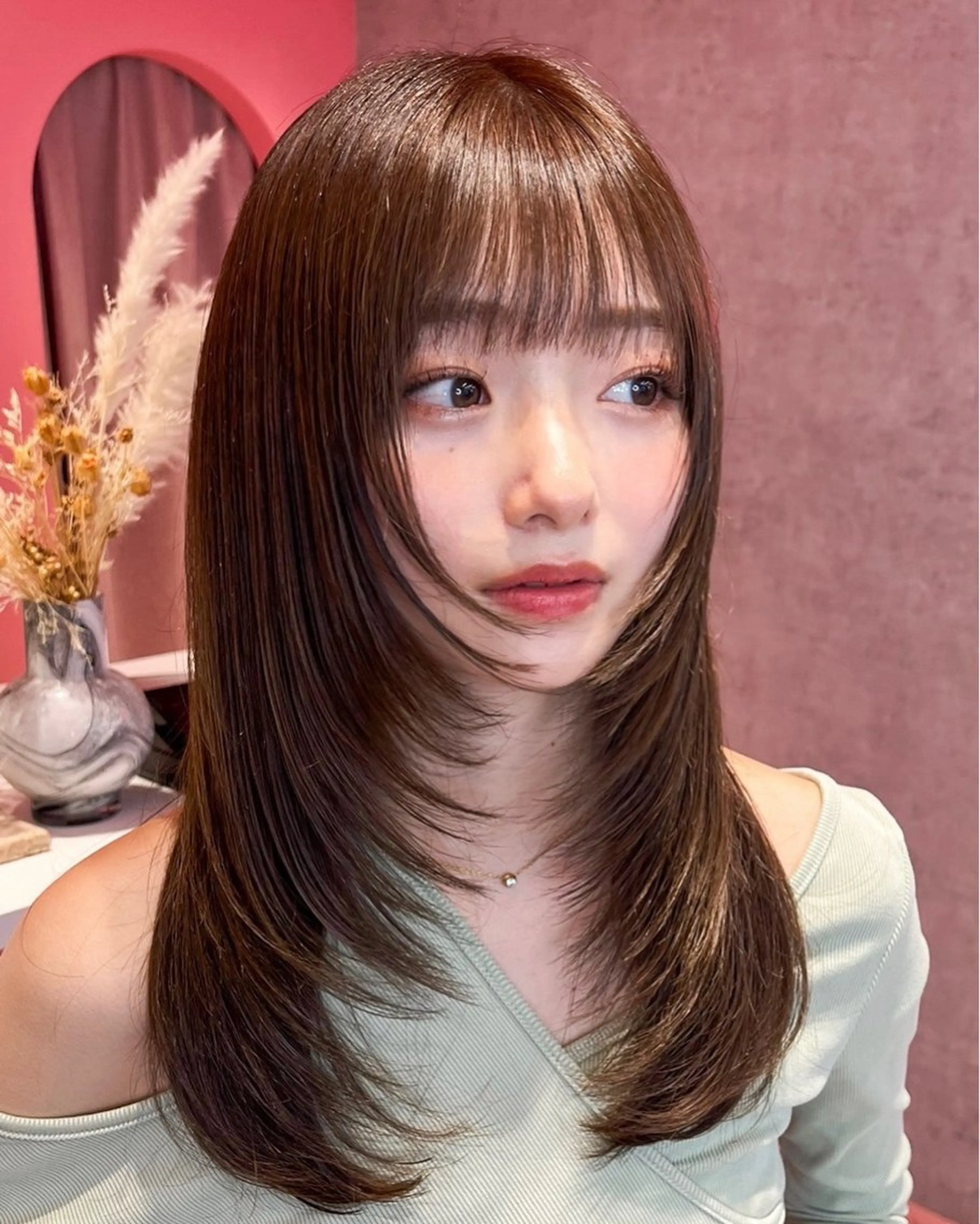 セミロング カラー 山崎/ボブ縮毛矯正 レイヤー髪質改善のヘアスタイル