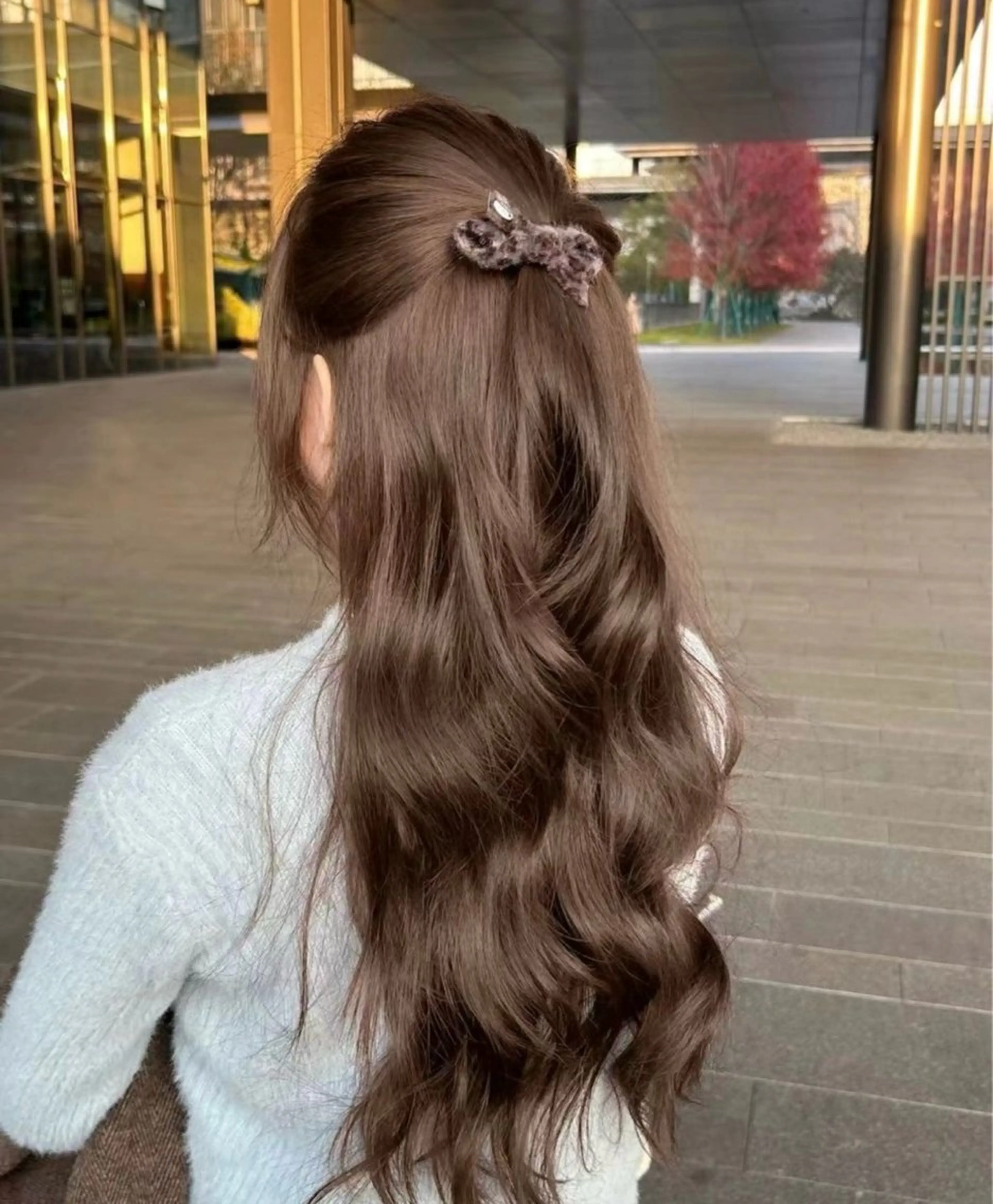 カラー ブリーチなし 透明感カラーのヘアスタイル