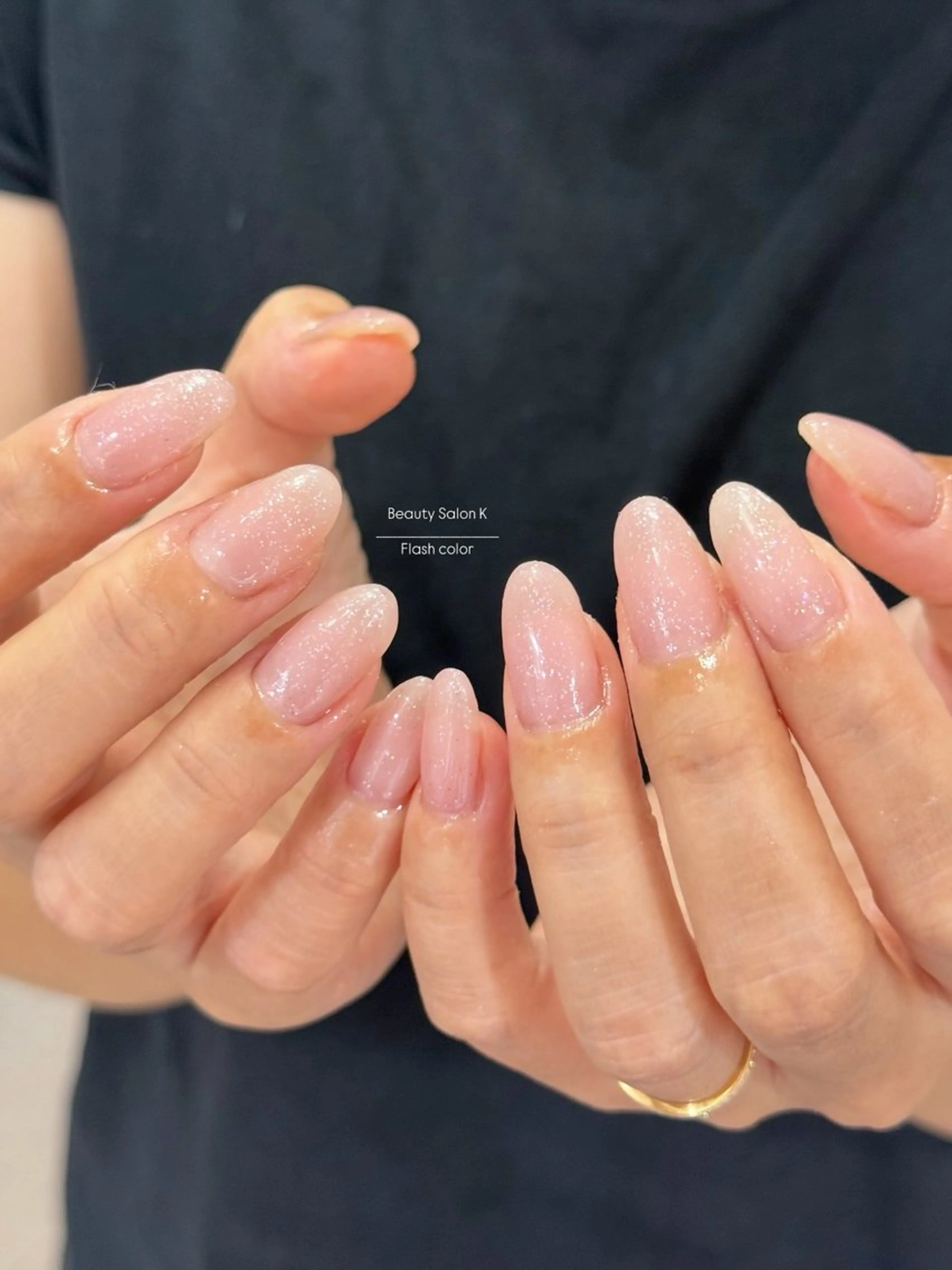 ネイル ラメ(グリッター) ハンドネイル ハンドケア Nail salon K　momoのネイルデザイン