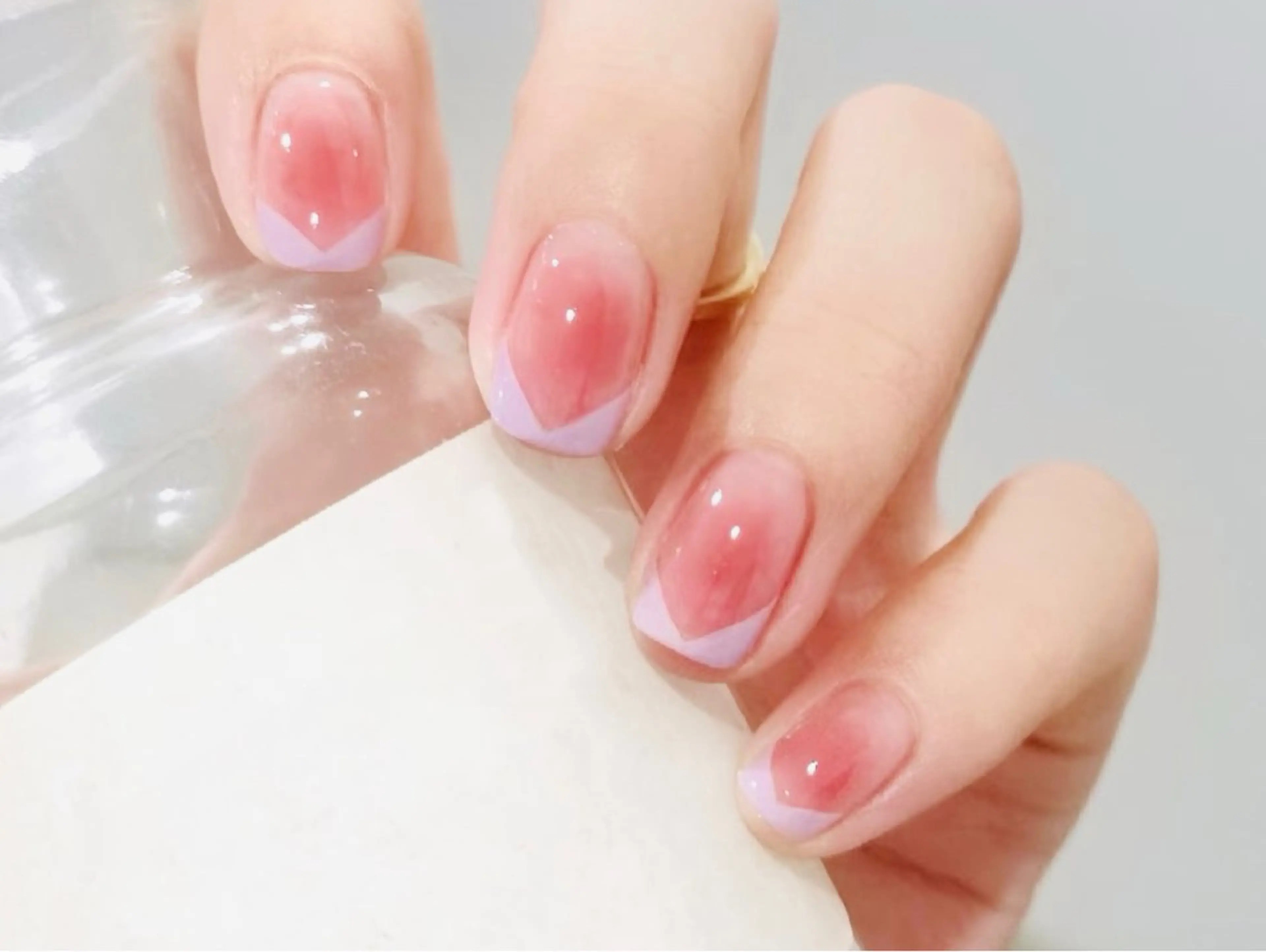 ネイル チークネイル フレンチネイル グラデーション ピンク ハンドネイル ハンドケア DarkHoney 池袋店のネイルデザイン