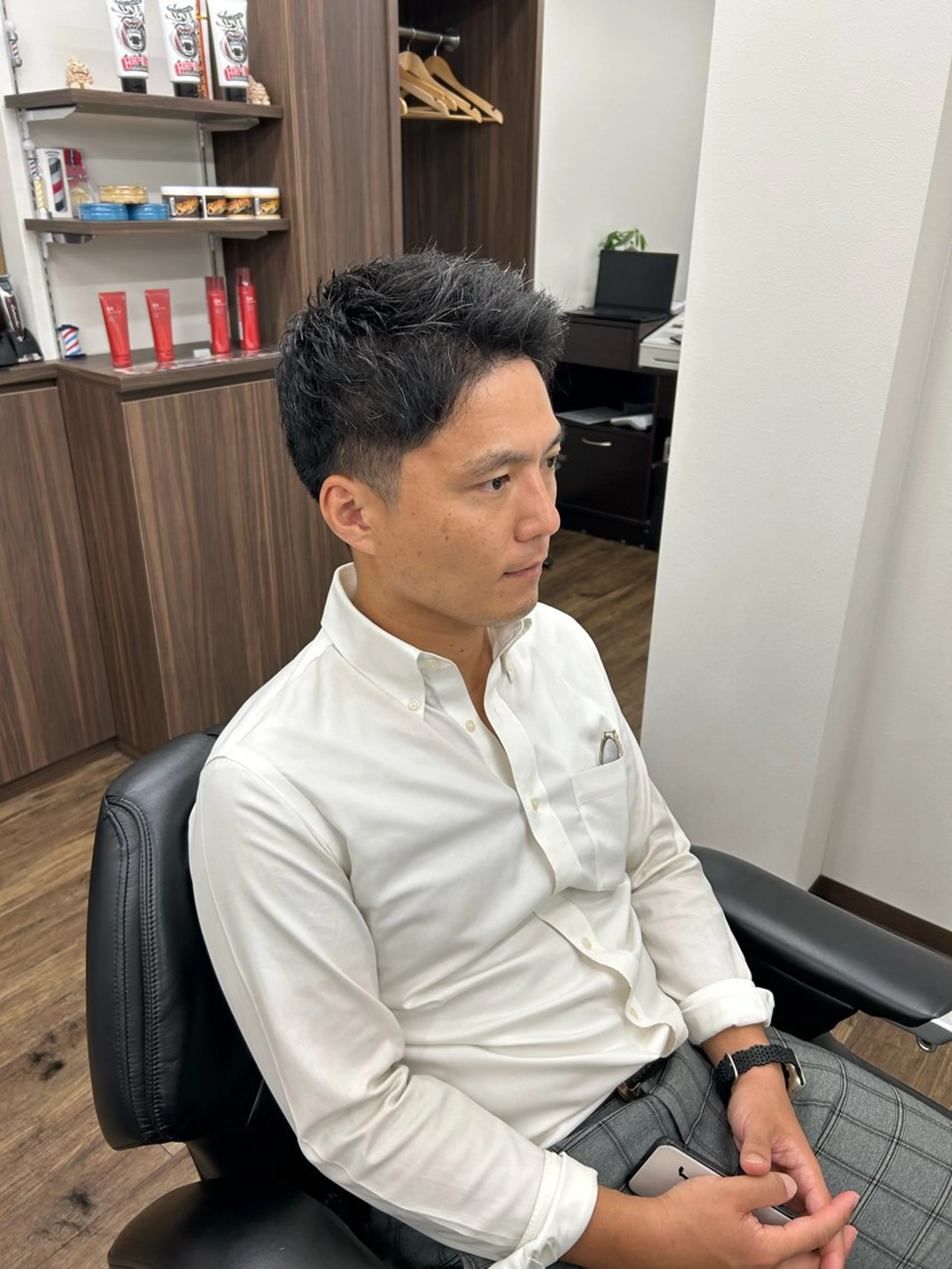 ショート メンズ ツーブロック 伸ばしかけ カット DAN BRISE BARBER所属・馬上 拓海のヘアスタイル