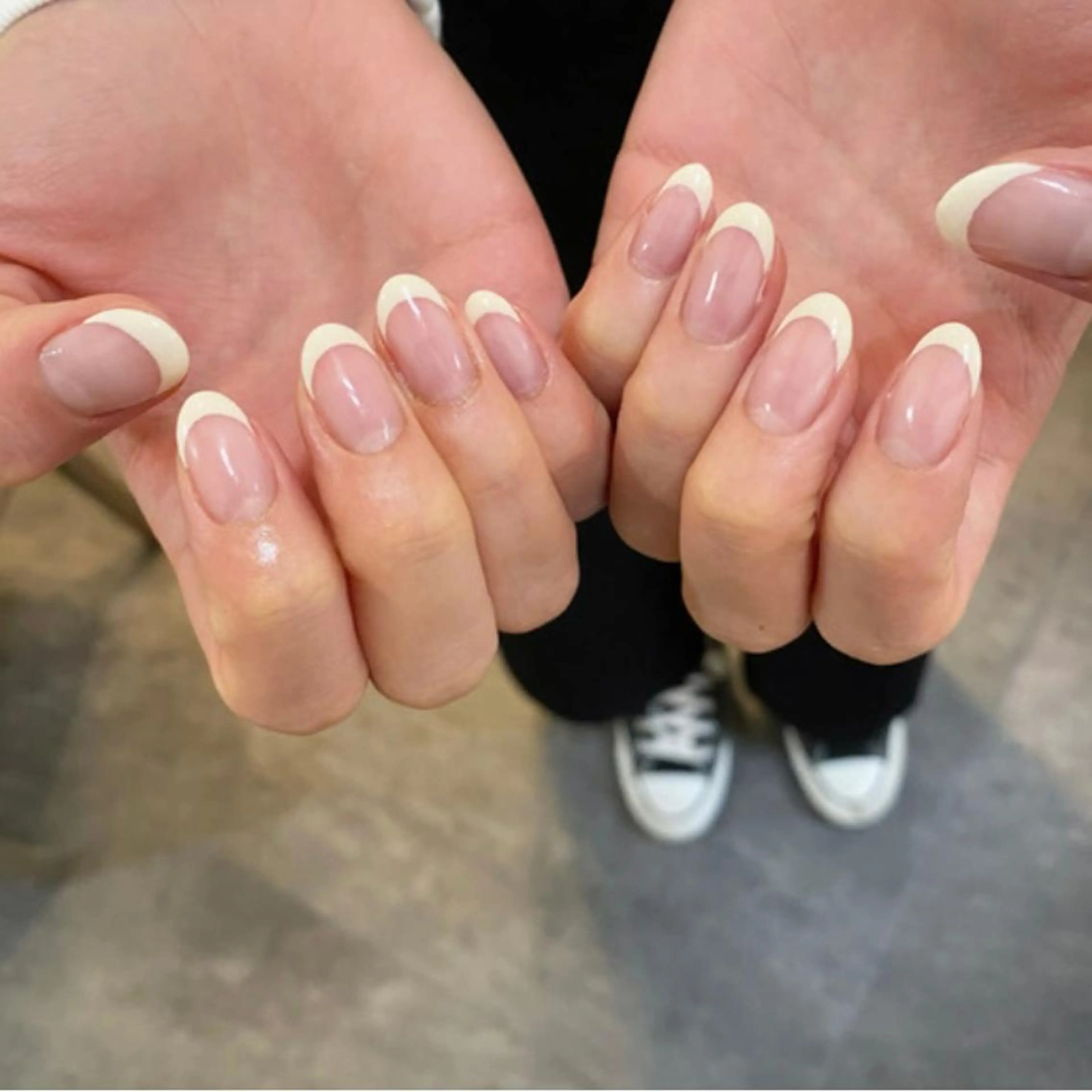 ネイル フレンチネイル シンプルネイル ホワイト ハンドネイル ♡︎Cattleya nail吉祥寺2のネイルデザイン