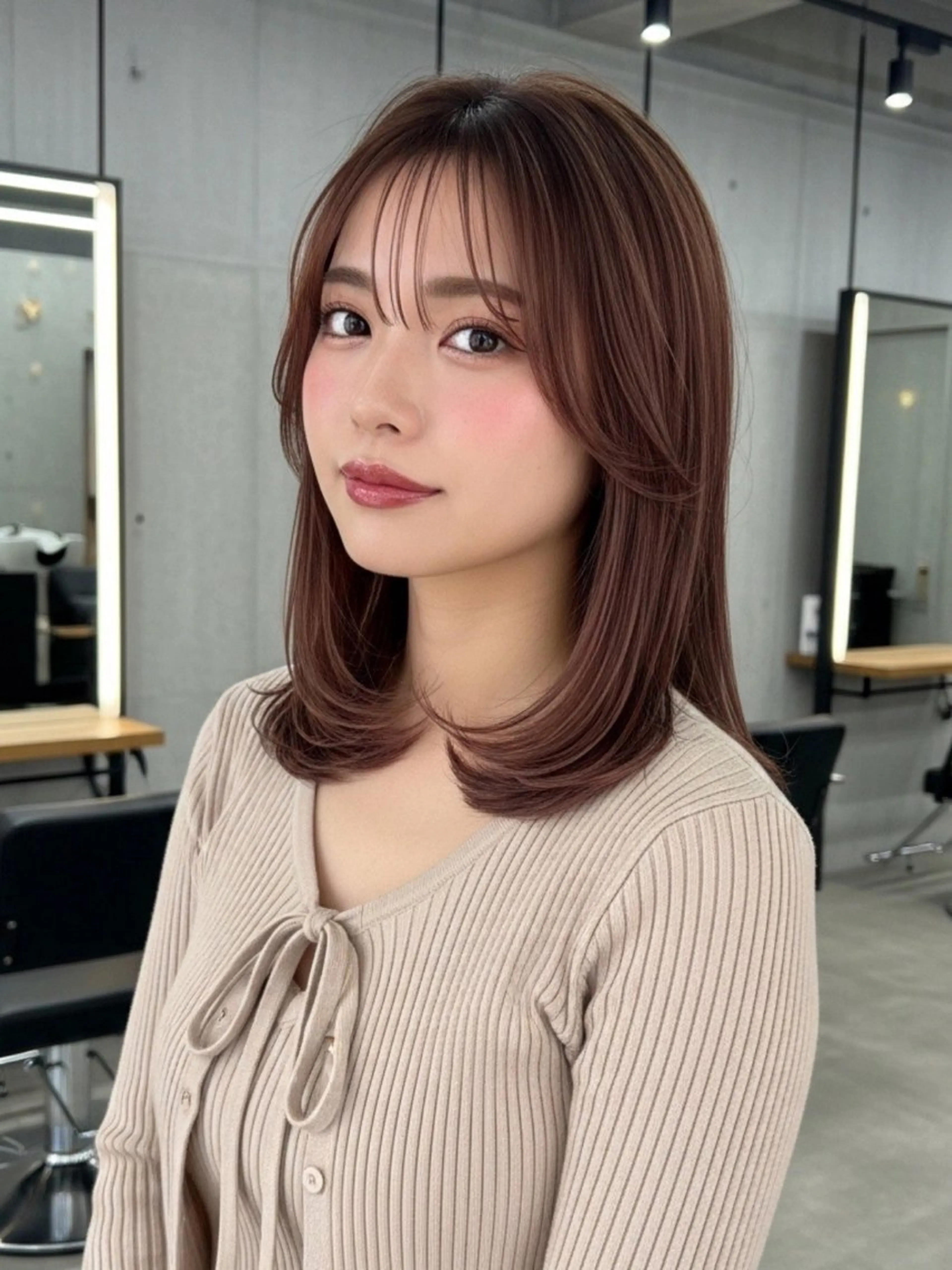 セミロング 似合わせボブ✖️ 韓国レイヤー✨小関のヘアスタイル