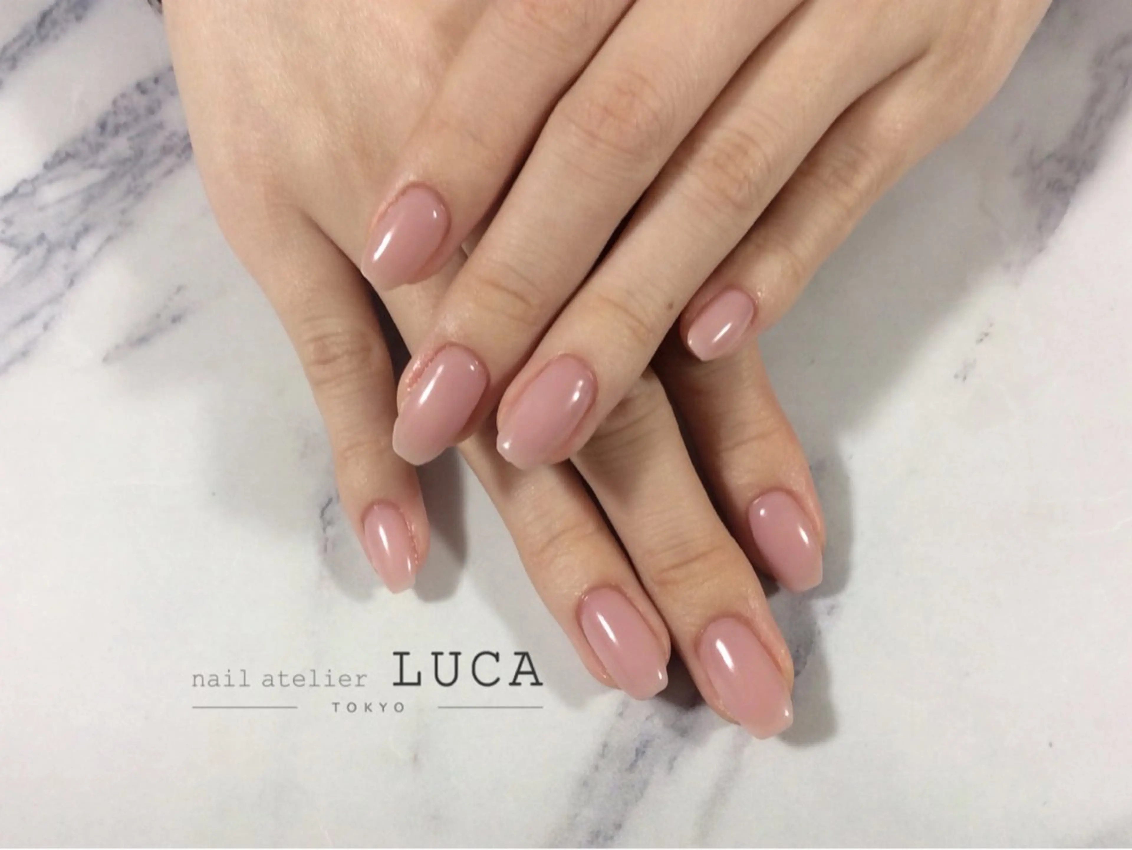 ネイル オフィスネイル ワンカラーネイル ピンク ピンクベージュ ネイルアトリエルカ 米原のネイルデザイン