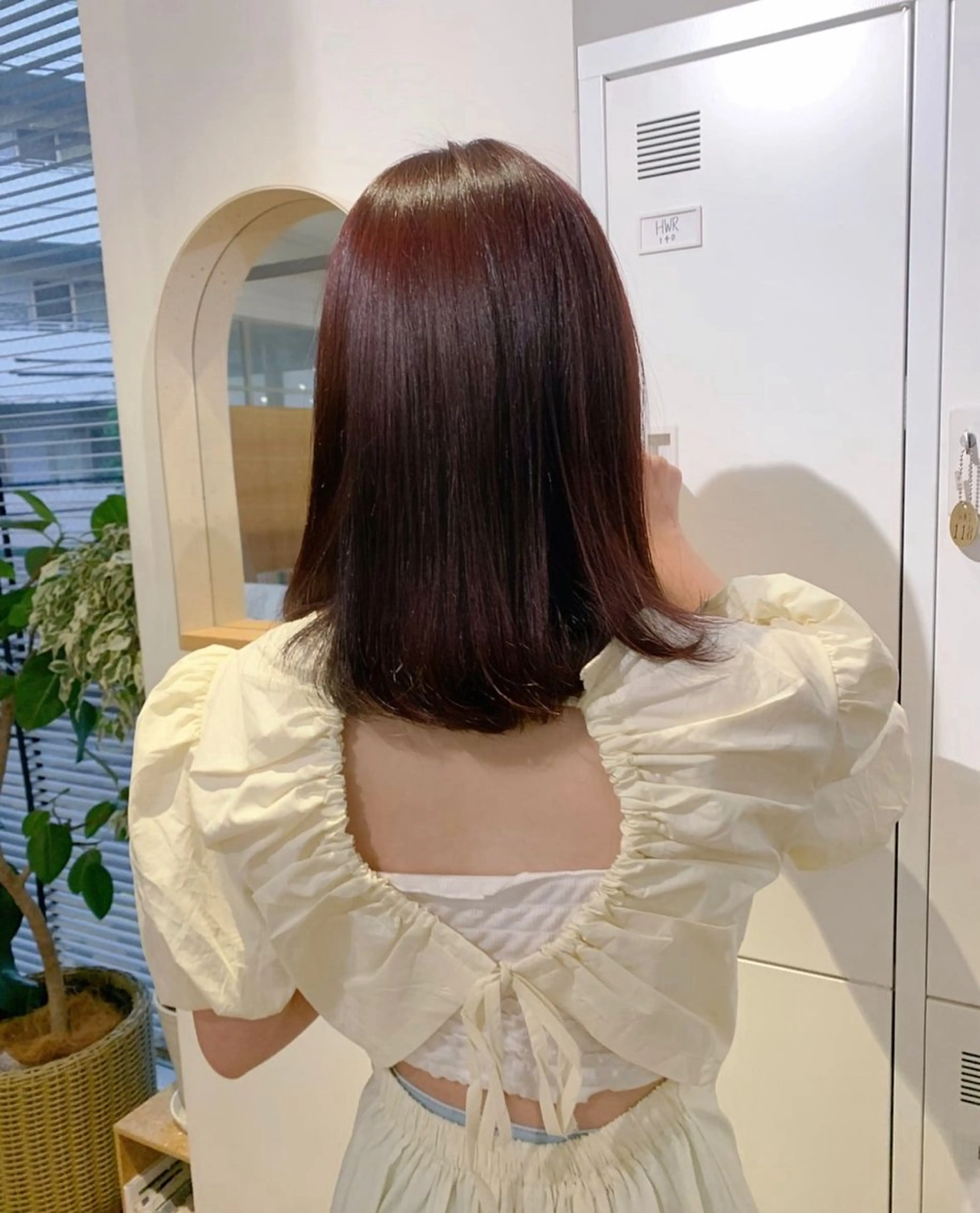 ミディアム カラー レッドカラー hase ／tsunaguのヘアスタイル