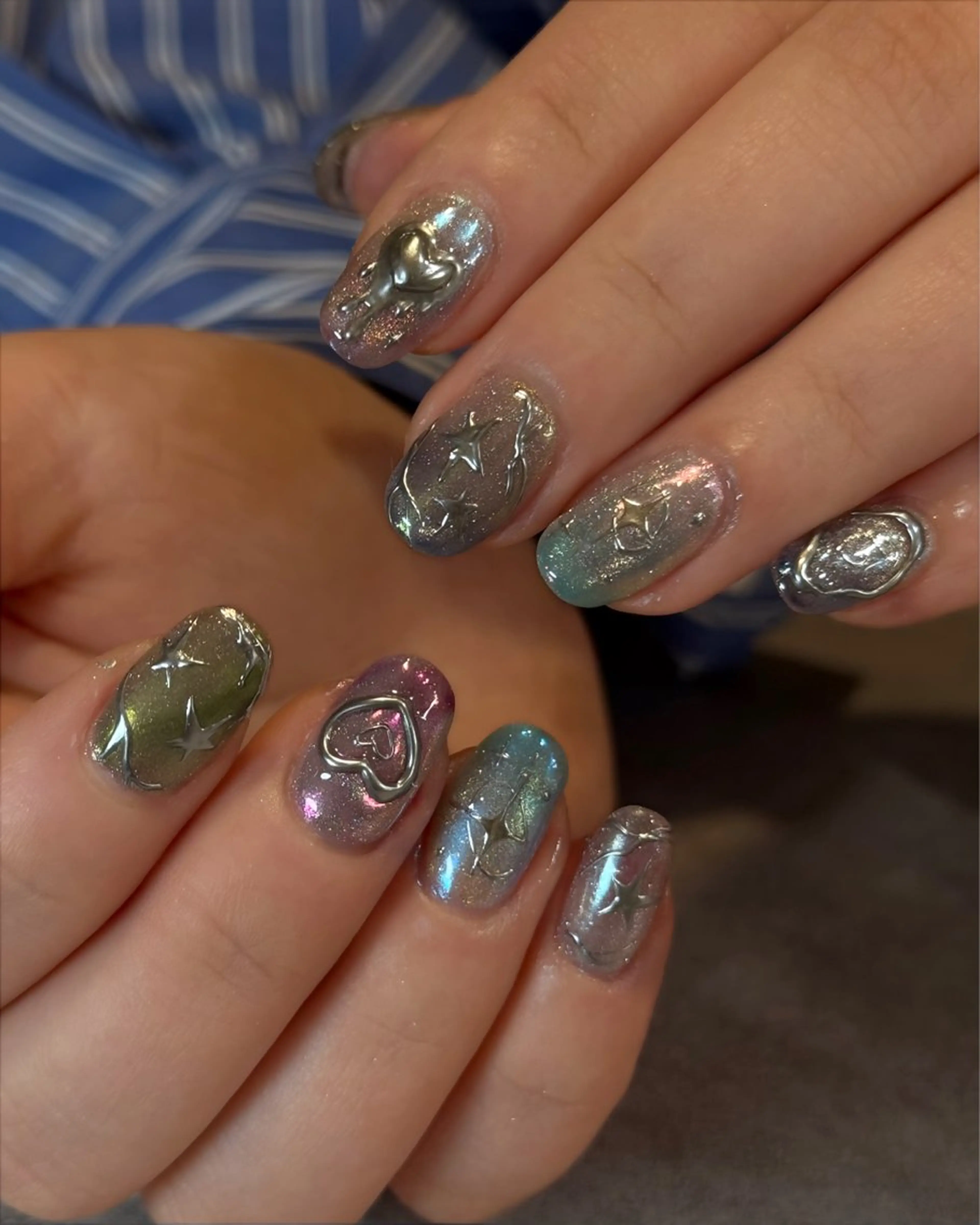 ネイル マグネットネイル ハンドネイル ちりんネイル所属・chirin nailのネイルデザイン