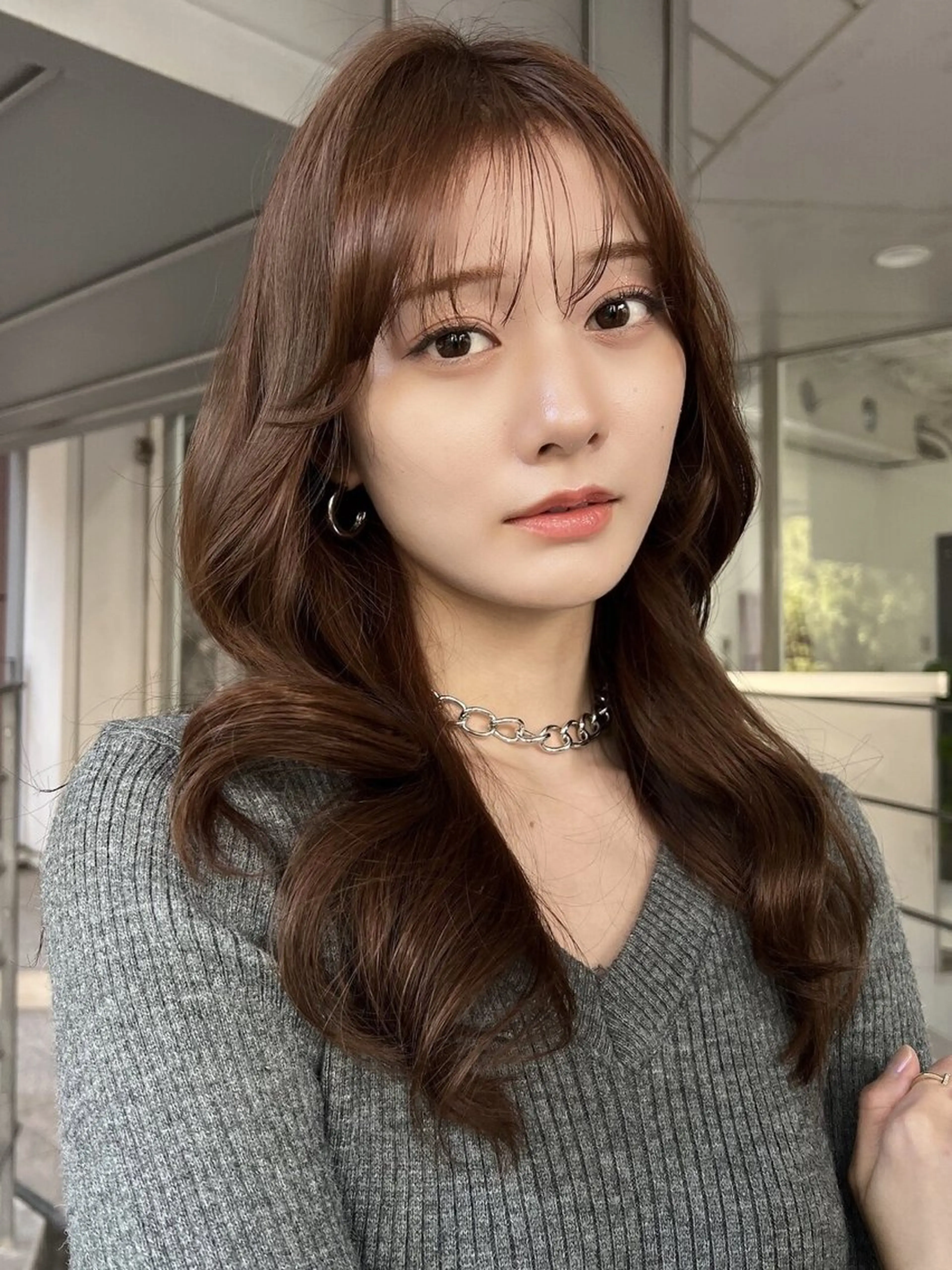 セミロング カラー ʚザクザクレイヤー× 艶透明感/にしじまɞのヘアスタイル