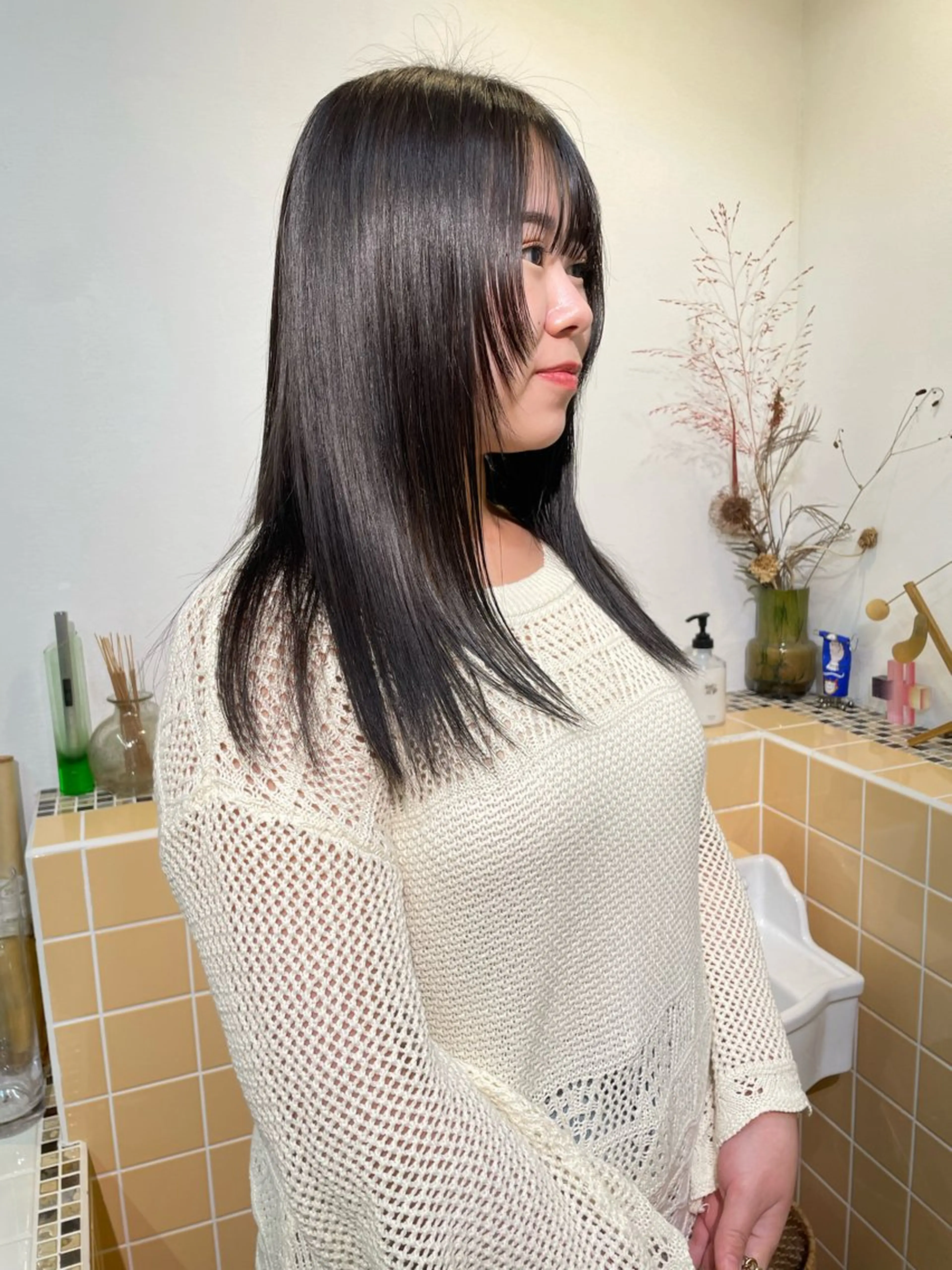 セミロング ヘアカラー トリートメント sakura🌸 レイヤー/韓国ヘアのヘアスタイル