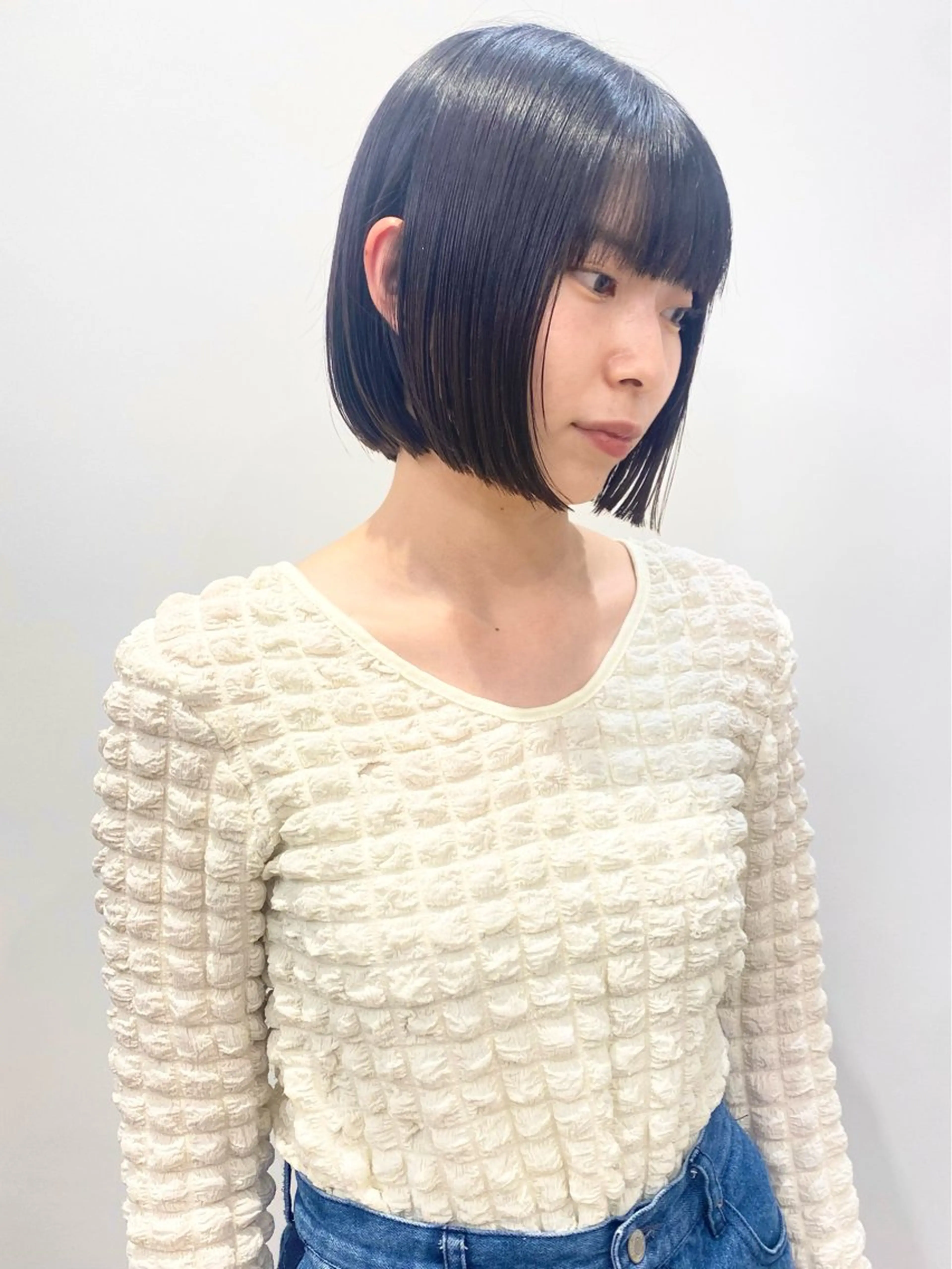 ミディアム 切りっぱなしボブ ボブ 石山 /切りっぱなしボブのヘアスタイル