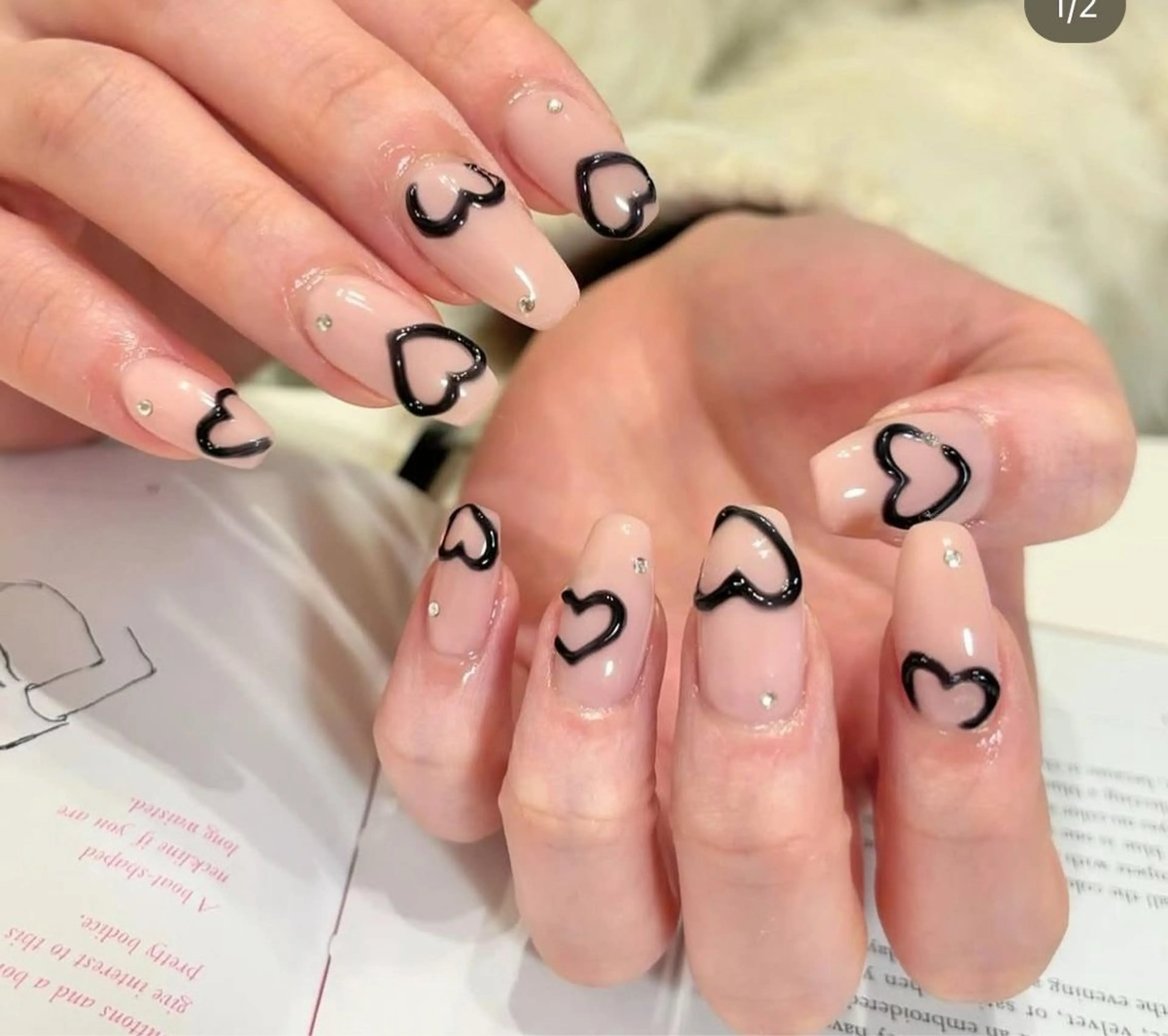 ネイル ハート 持ち込み バレンタイン RINN ANA.CHUOのネイルデザイン