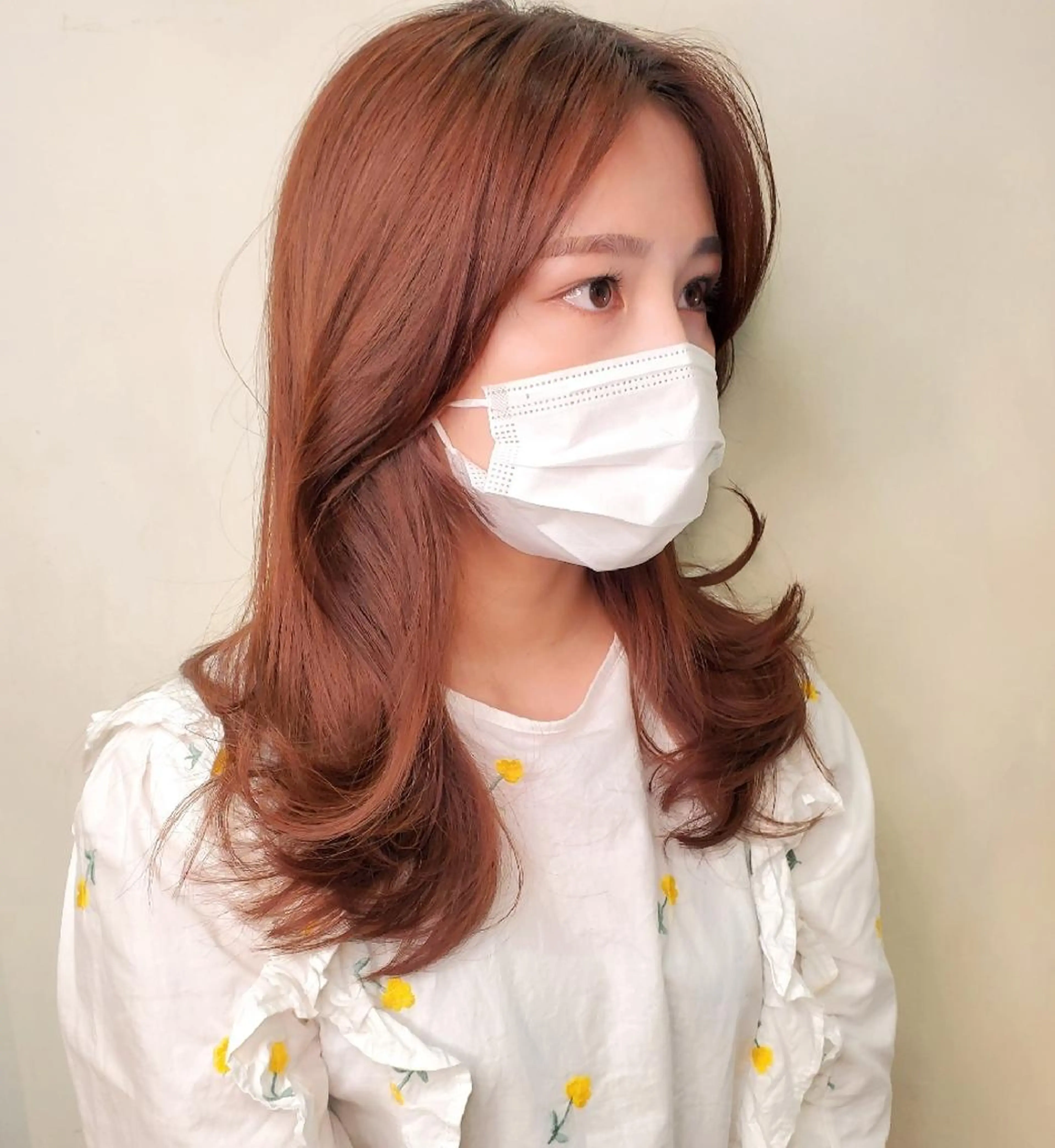 セミロング 韓国風ヘア レイヤーカット 韓国レイヤー　 suzuのヘアスタイル