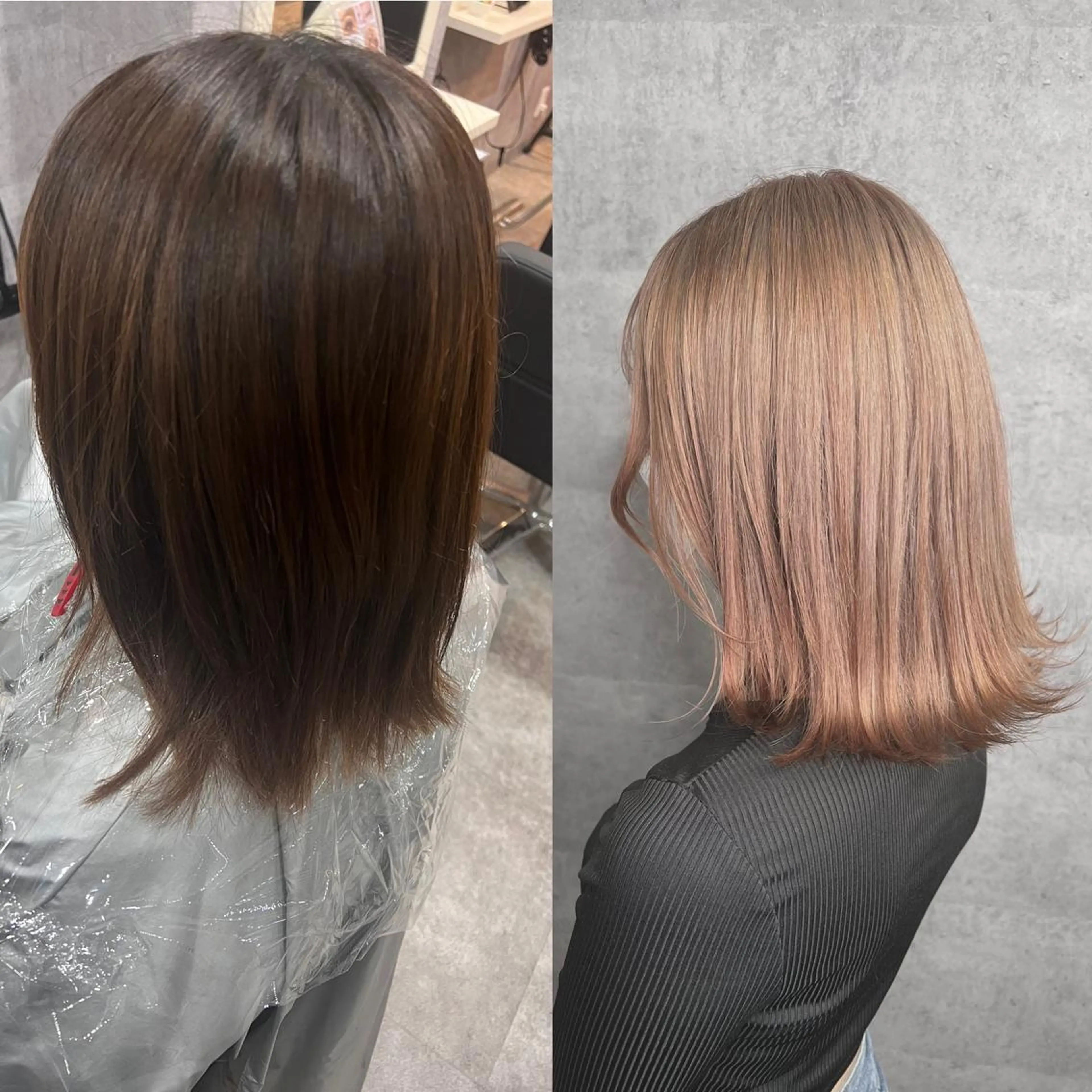 ミディアム カラー ベージュカラー ミルクティーベージュ ヘアカラー トリートメント 🌿海山龍馬🌿前髪 /顔まわり/レイヤーのヘアスタイル