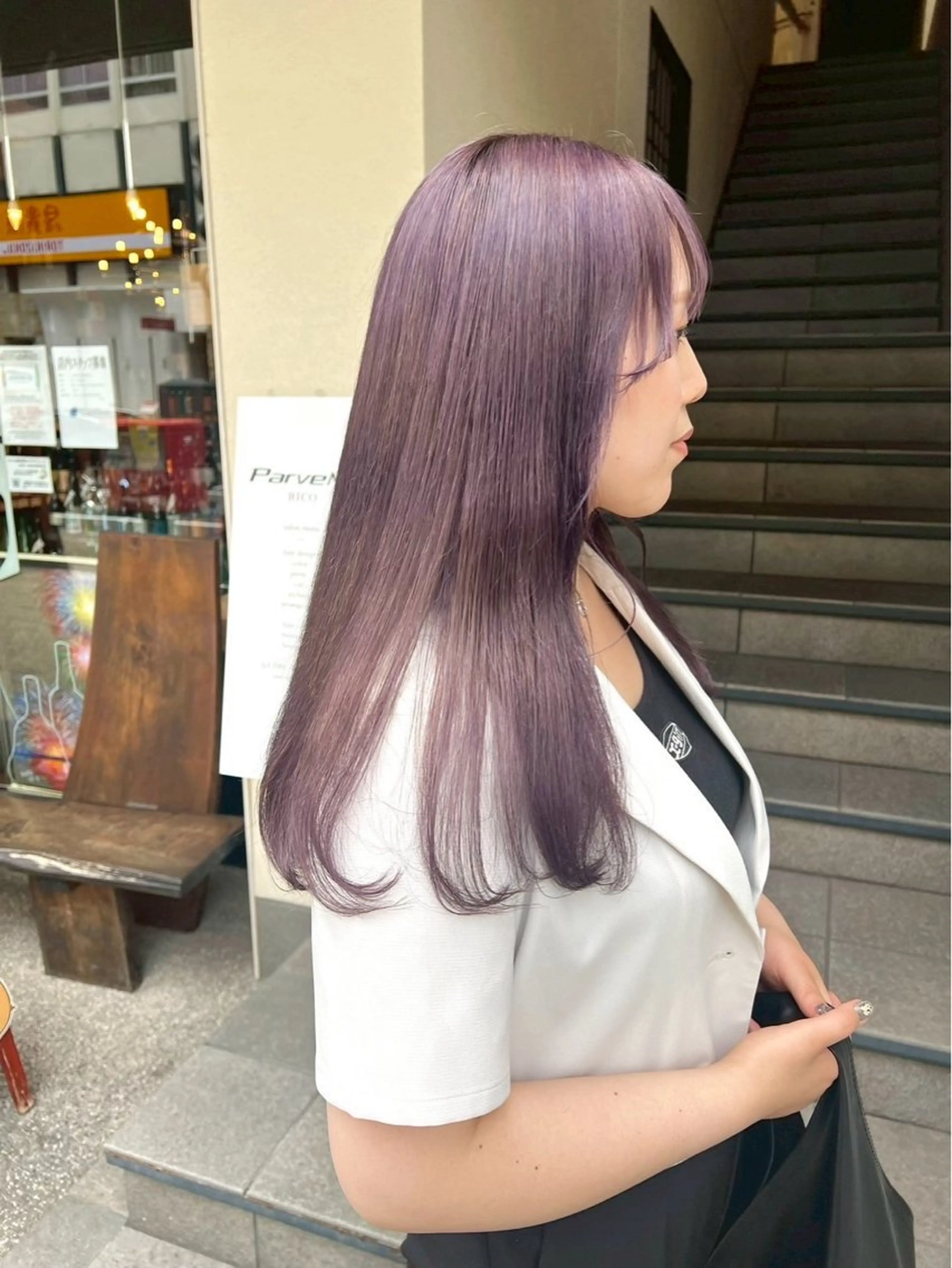 ロング カラー カット ヘアカラー ParveMix🎀 稲垣詞葉のヘアスタイル