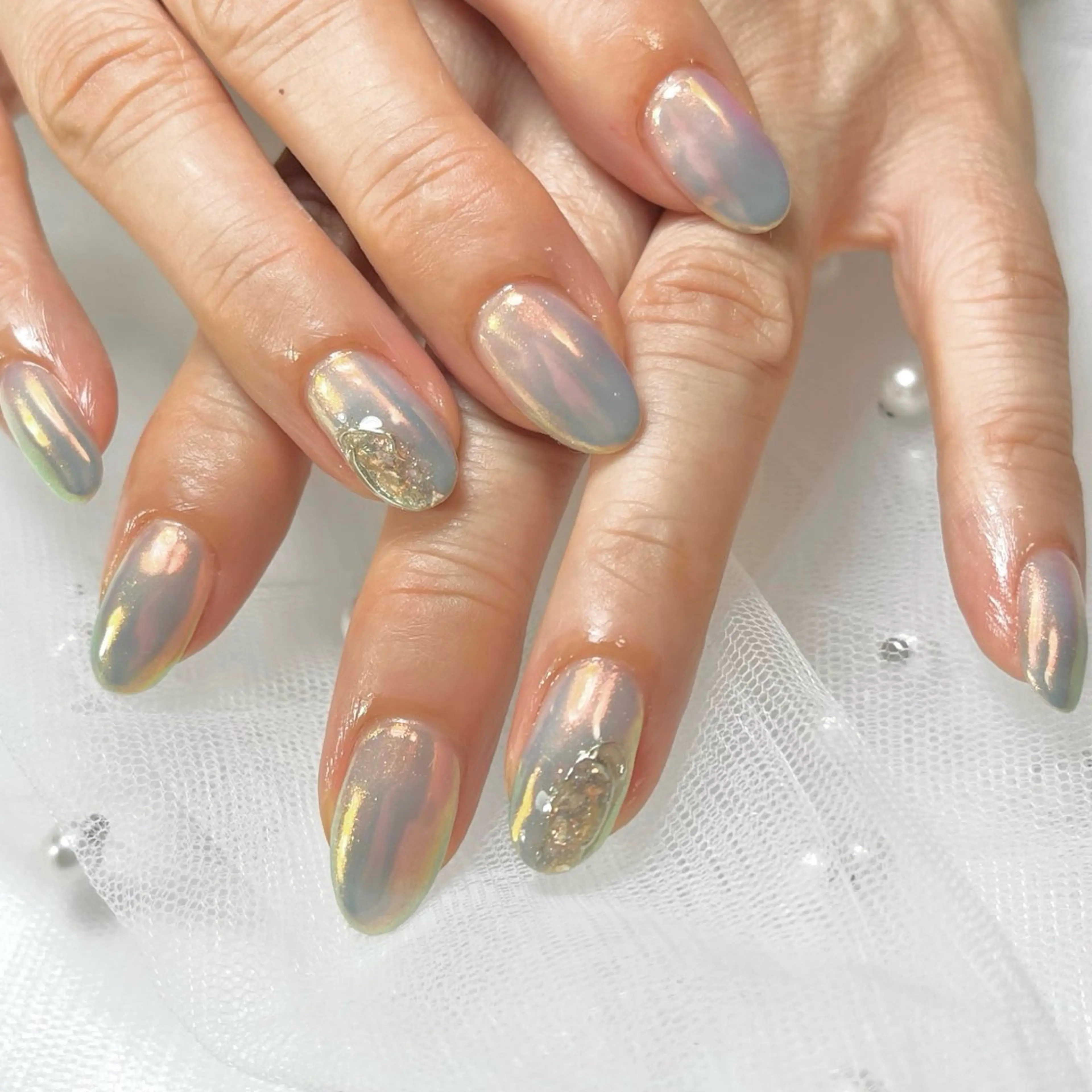 ネイル オーロラネイル ブルー グラデーション COCO  NAIL所属・COCO NAILのネイルデザイン