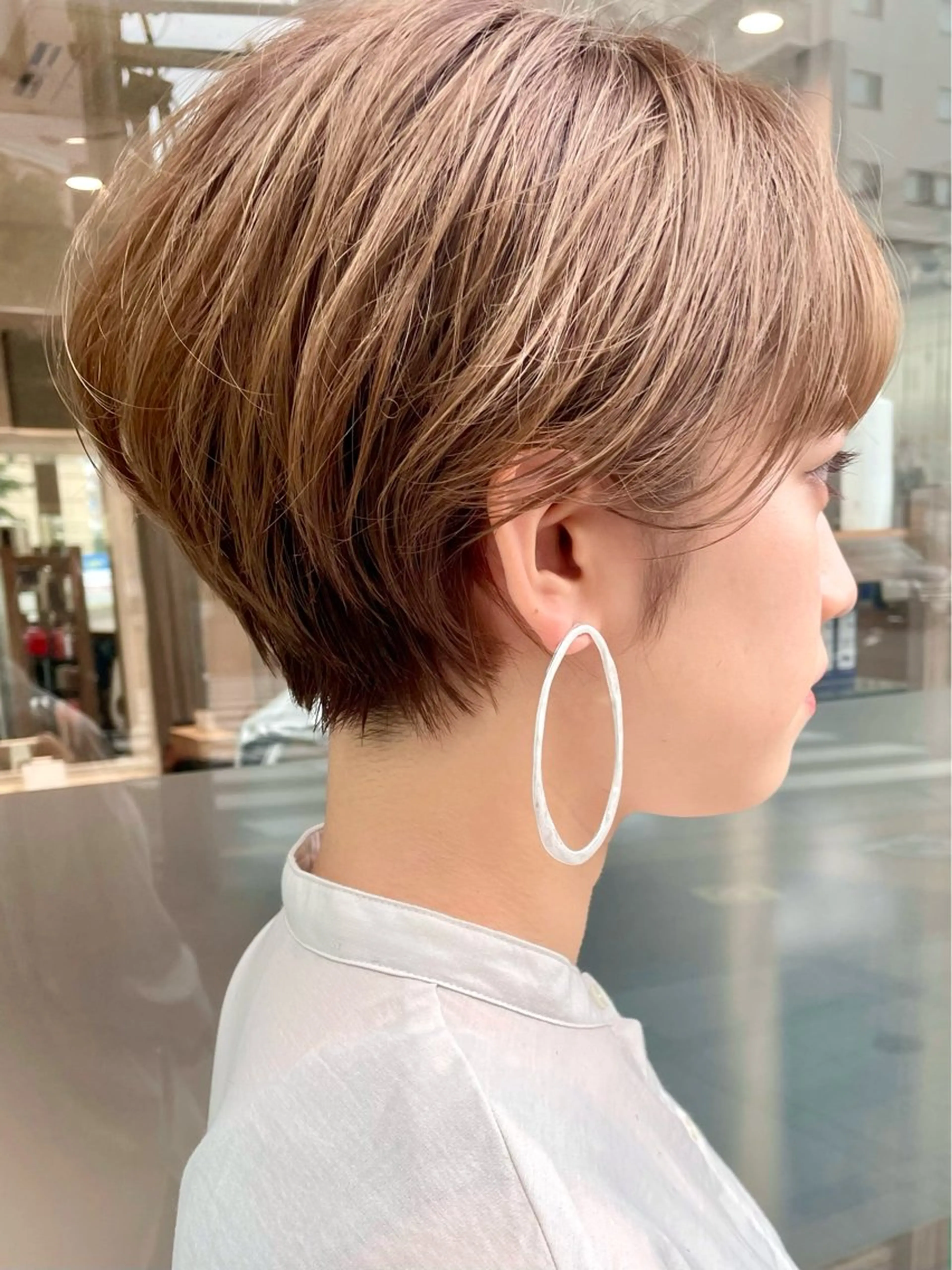 ショート ショートボブ 丸みショート ボブ ショートヘア カット ヘアカラー トリートメント レイヤー/韓国/ 顔周り/しんやのヘアスタイル