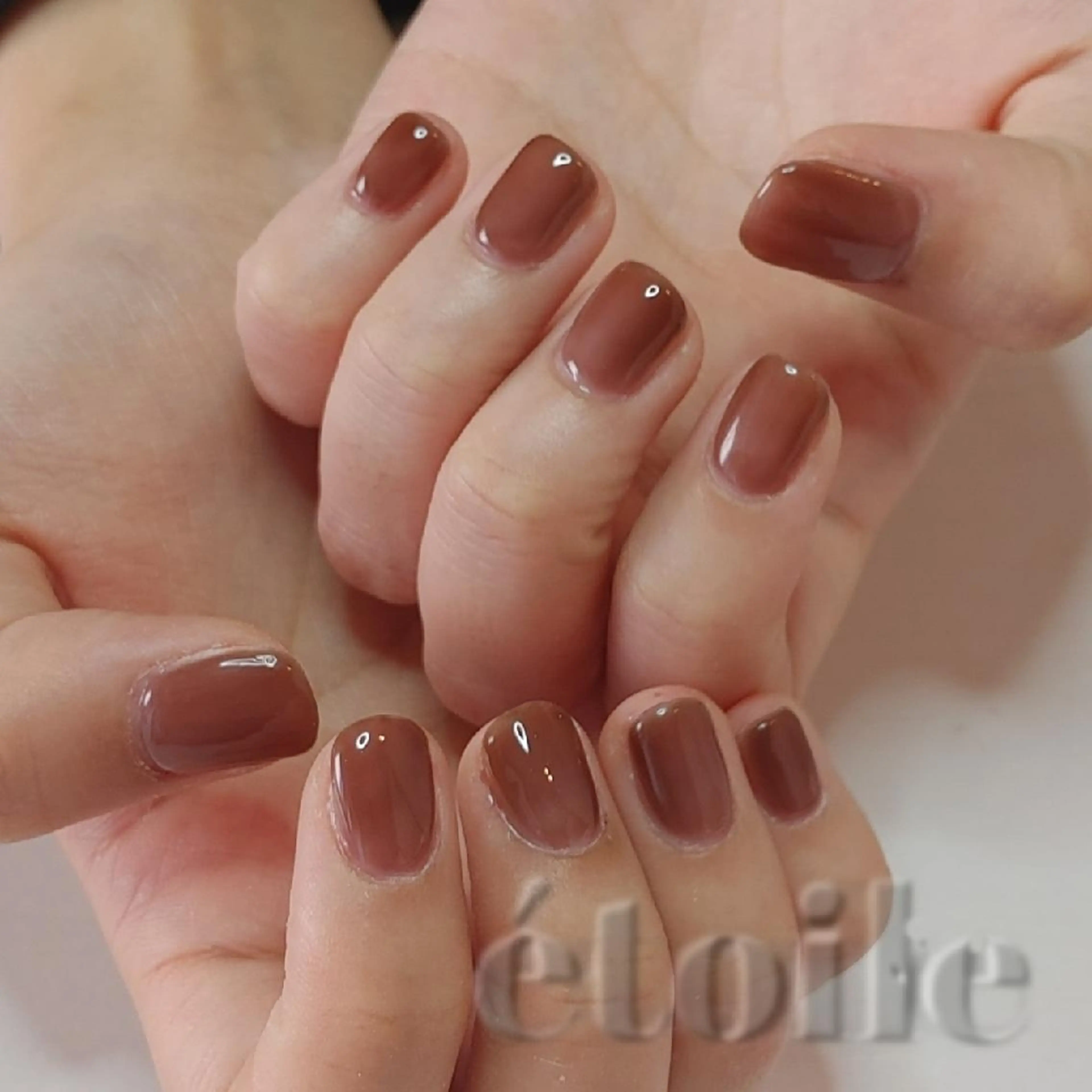 ネイル ブラウン ハンドネイル ハンドケア étoile(エトワール)所属・山田 可愛のネイルデザイン
