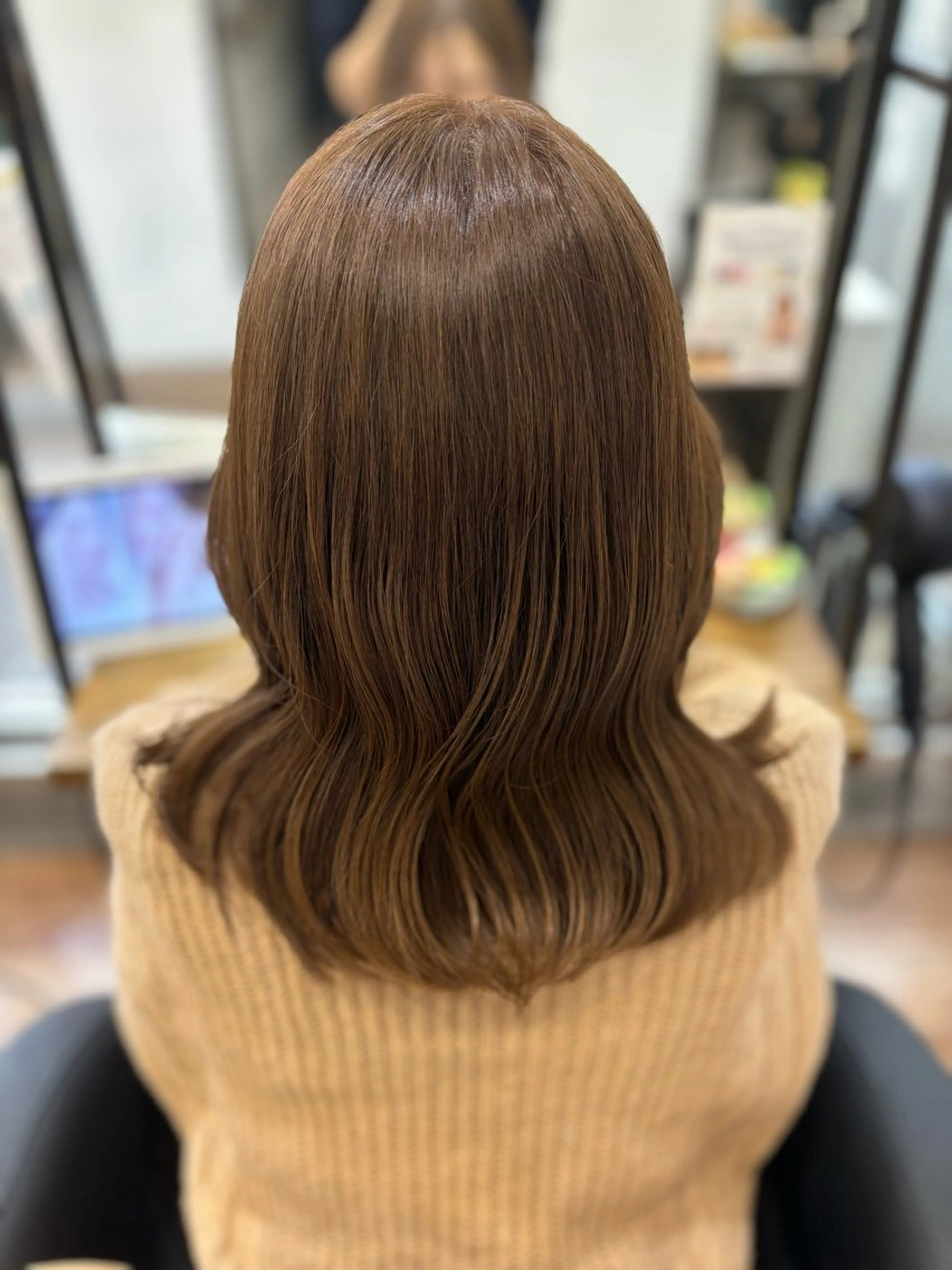 ミディアム カラー ベージュカラー 優李 ゆうり‪のヘアスタイル