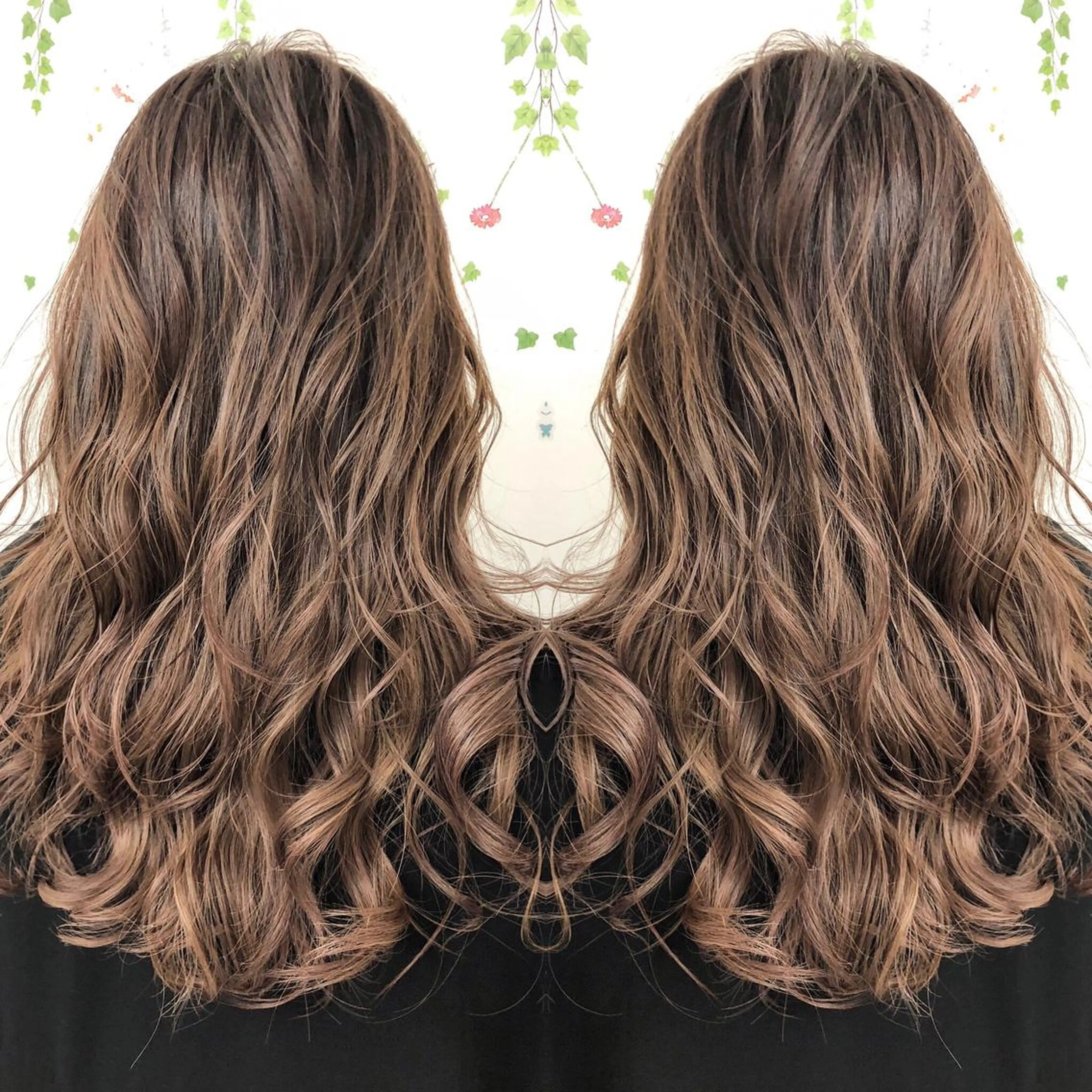 ロング カラー アッシュ バレイヤージュ ブリーチ グラデーションカラー グレージュ レイヤー/韓国/ 顔周り/しんやのヘアスタイル