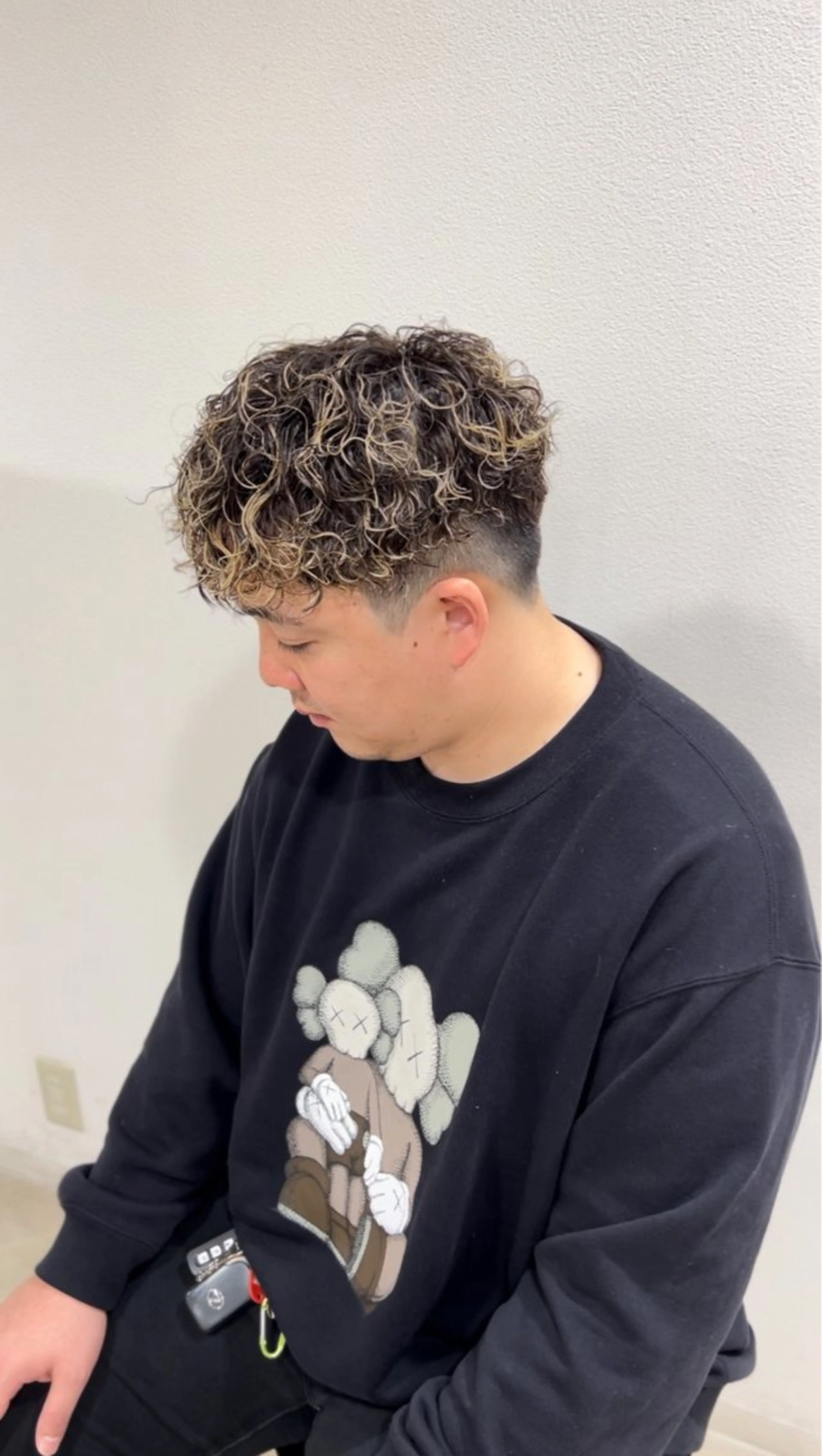 カラー パーマ メンズ 心斎橋バレイヤージュ 小林勝貴のヘアスタイル