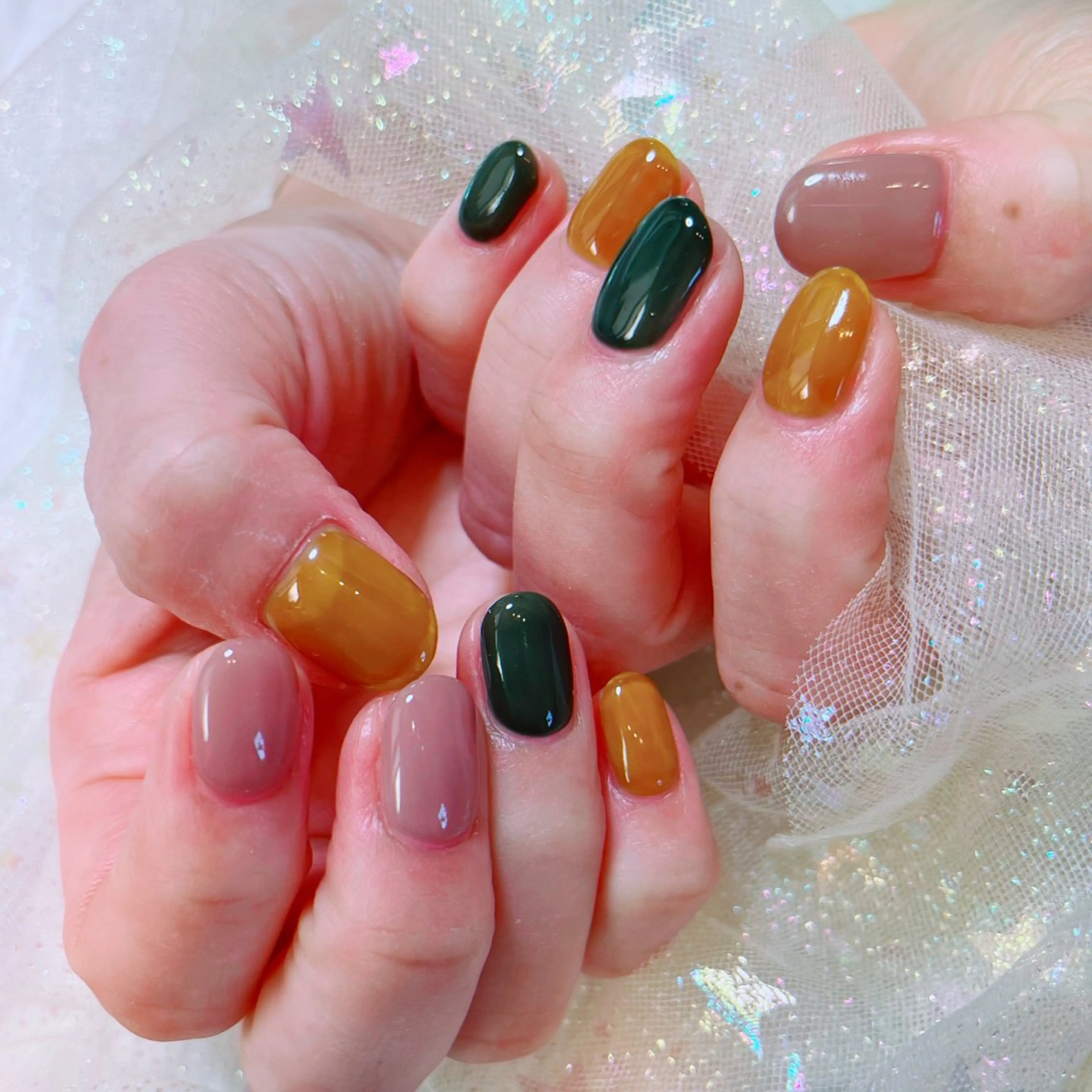 ネイル クリアネイル 氷ネイル・うるうるネイル ワンカラーネイル ハンドネイル ruirui.naildesign所属・RUI ☆のネイルデザイン