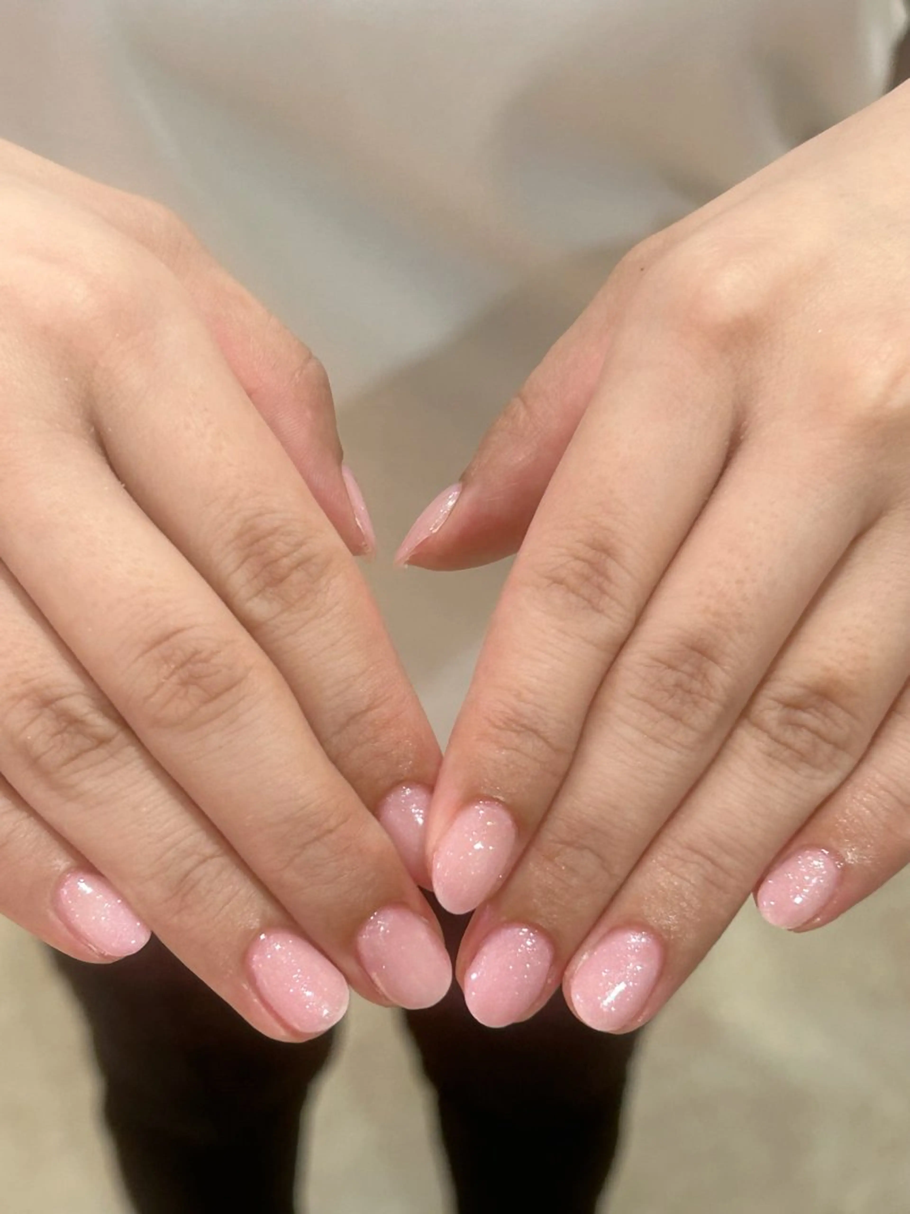 ネイル ラメ(グリッター) ピンク シンプルネイル ホワイト ハンドネイル Bianca栄店 はるなのネイルデザイン