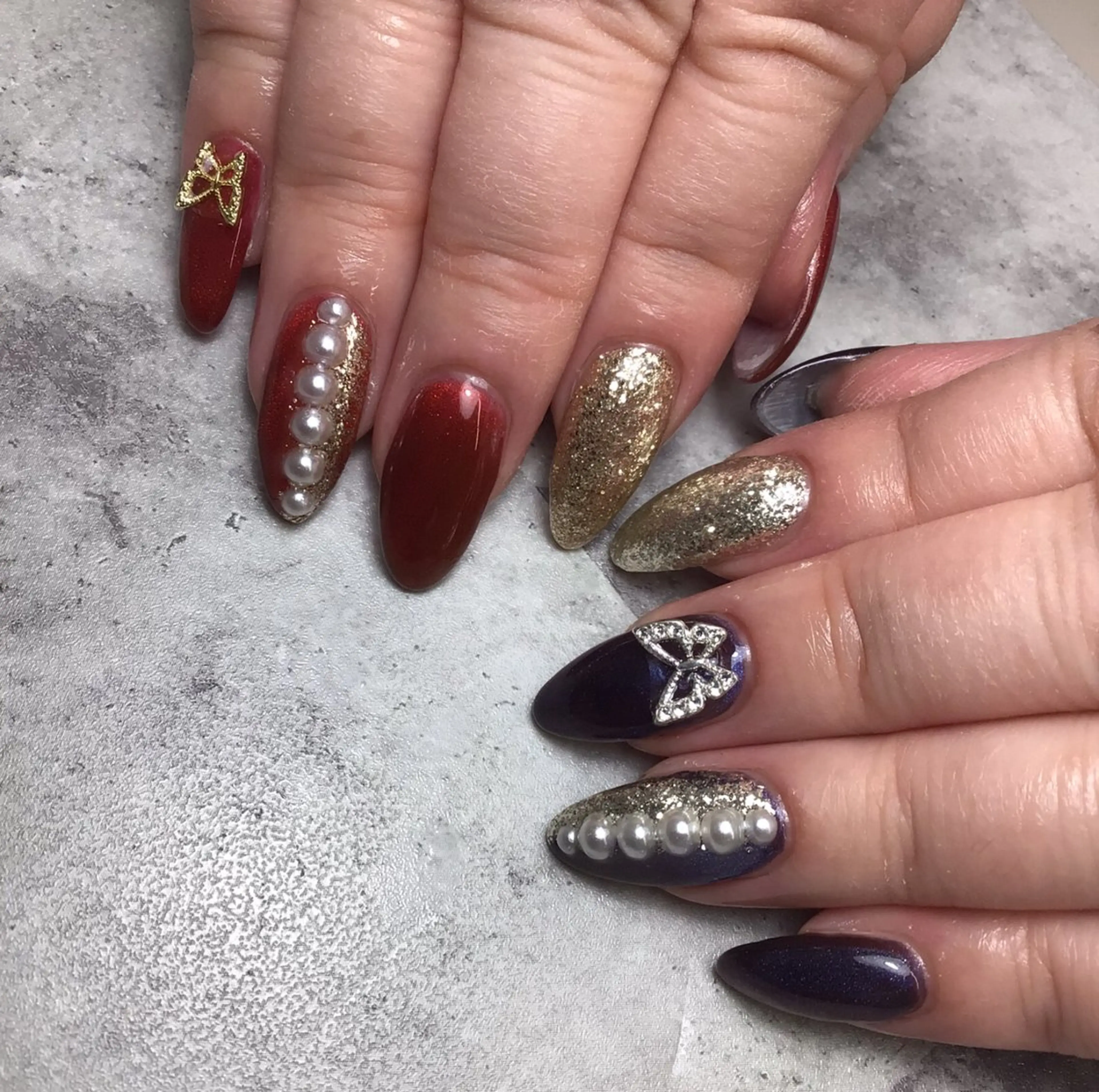 ネイル 長さ出し ジェルネイル マグネットネイル 持ち込み ワンカラーネイル Nail Day 四条烏丸店のネイルデザイン